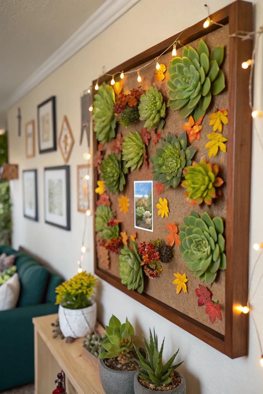 Seasonal succulent displays keep your d&eacute;cor current year-round.