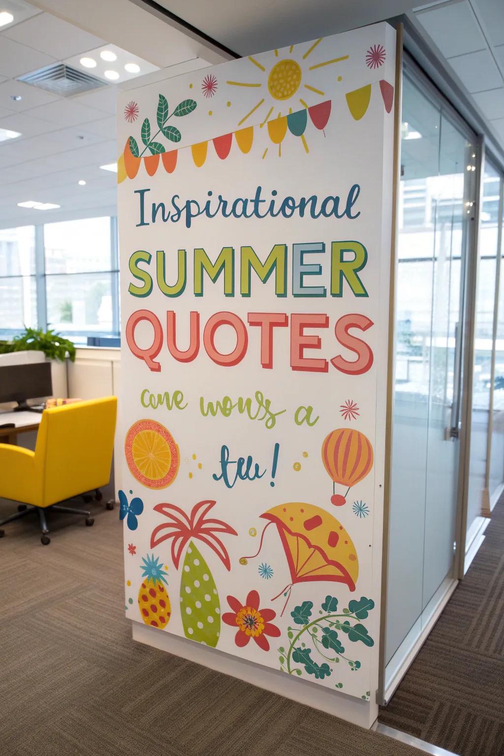 Inspire and uplift with a board brimming with joyful summer quotations.