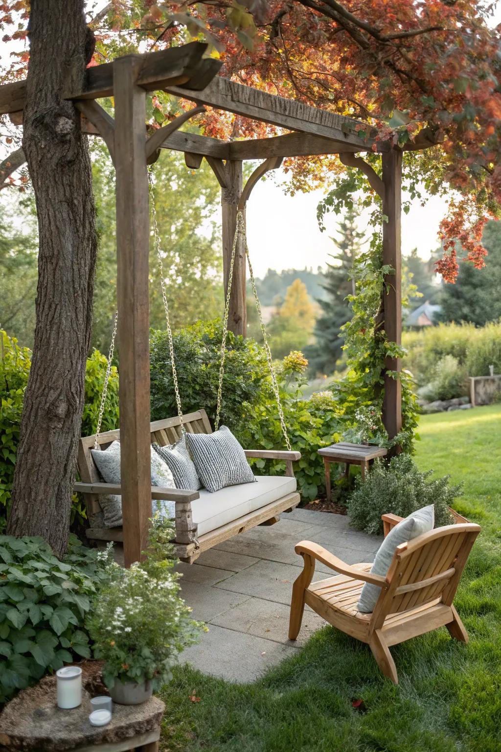 An outdoor swing is an ideal escape to appreciate nature and peace.