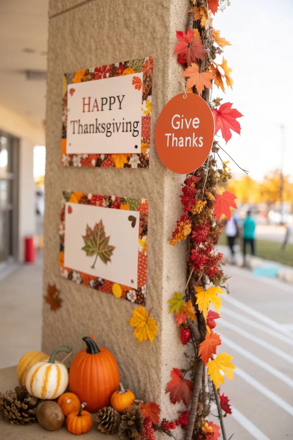 Express gratitude with Thanksgiving text signs.