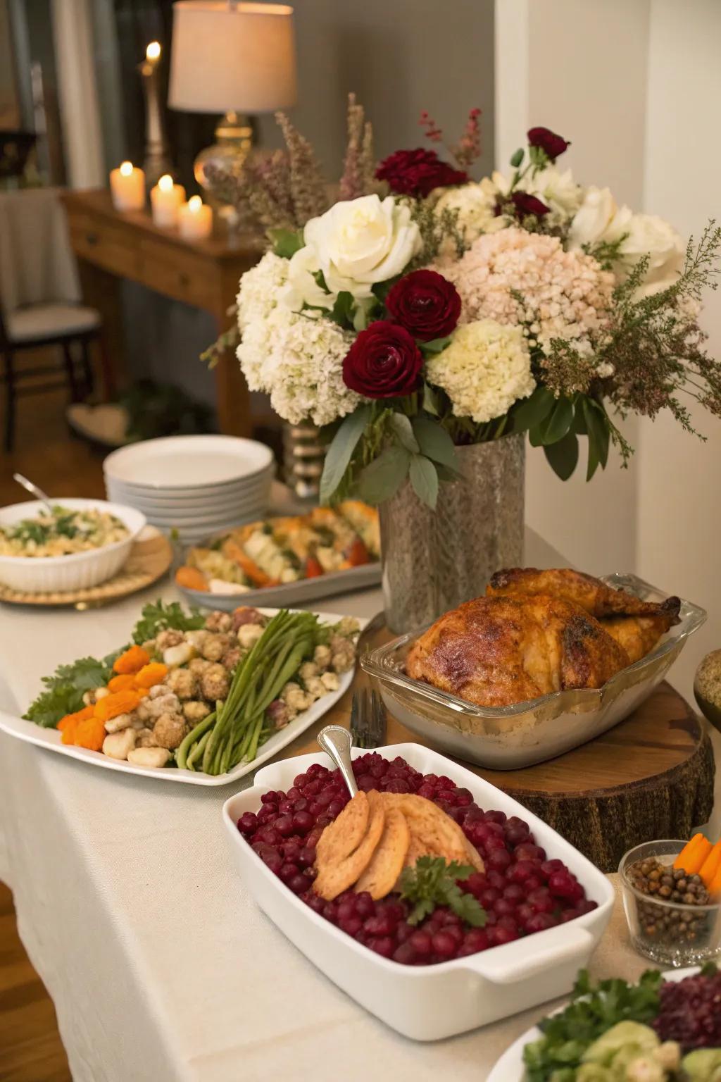 Floral arrangements introduce elegance and color.