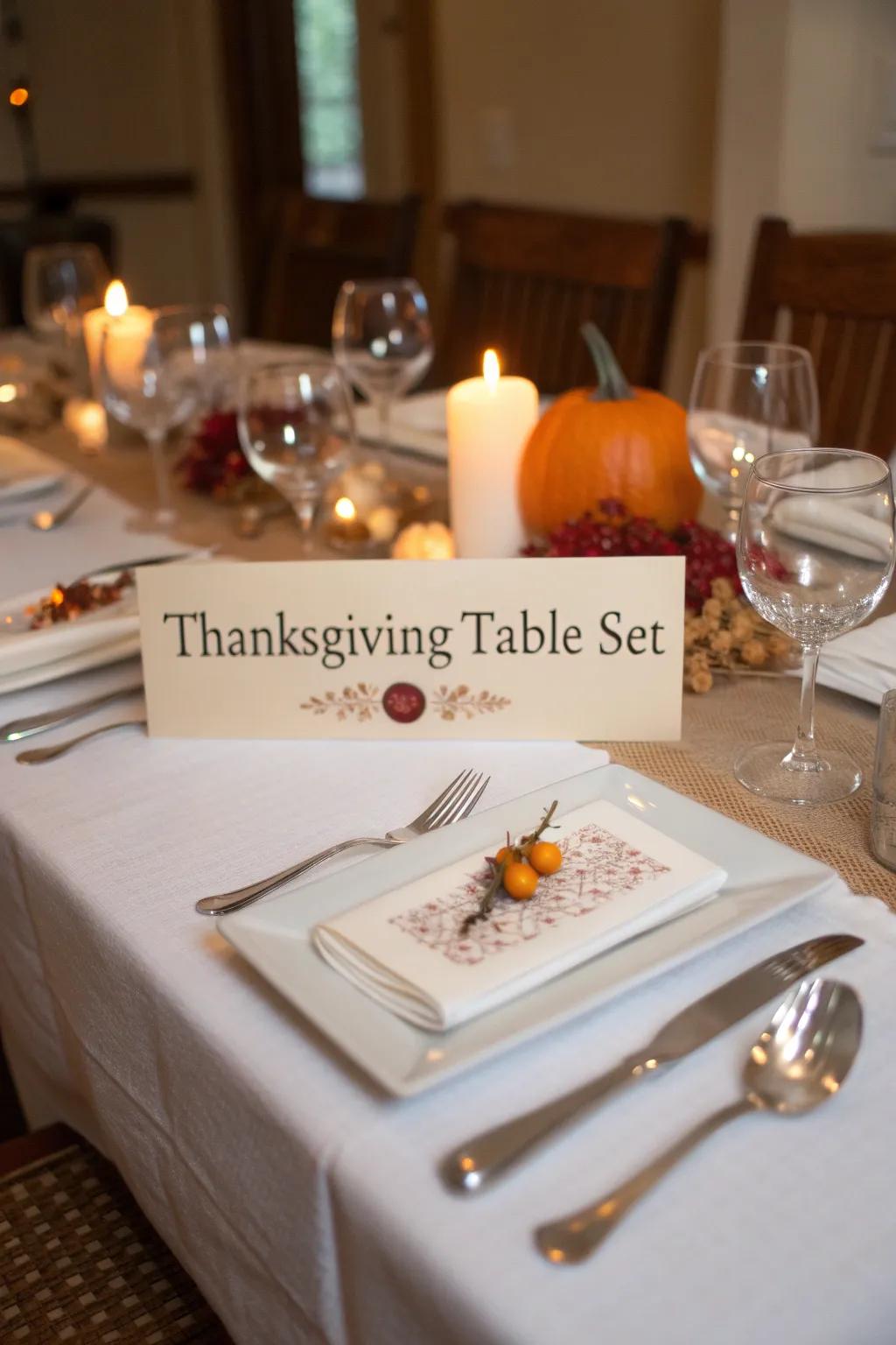 Name cards contribute an individual touch to your Thanksgiving table.
