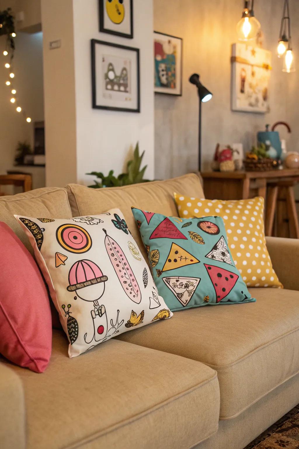 Fun pillows bring personality and playfulness to your space.