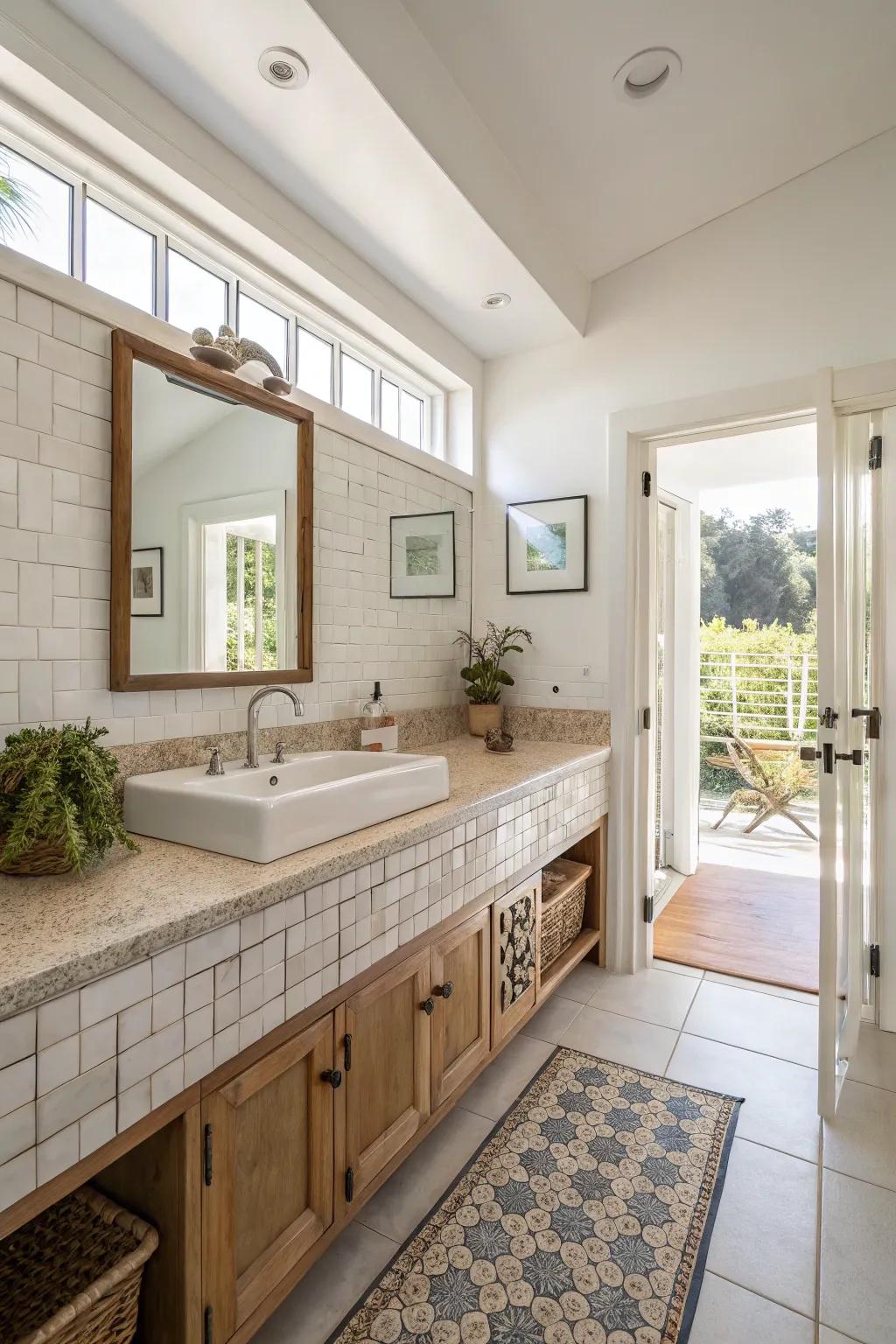 Integrated splashbacks fashion a seamless appearance.