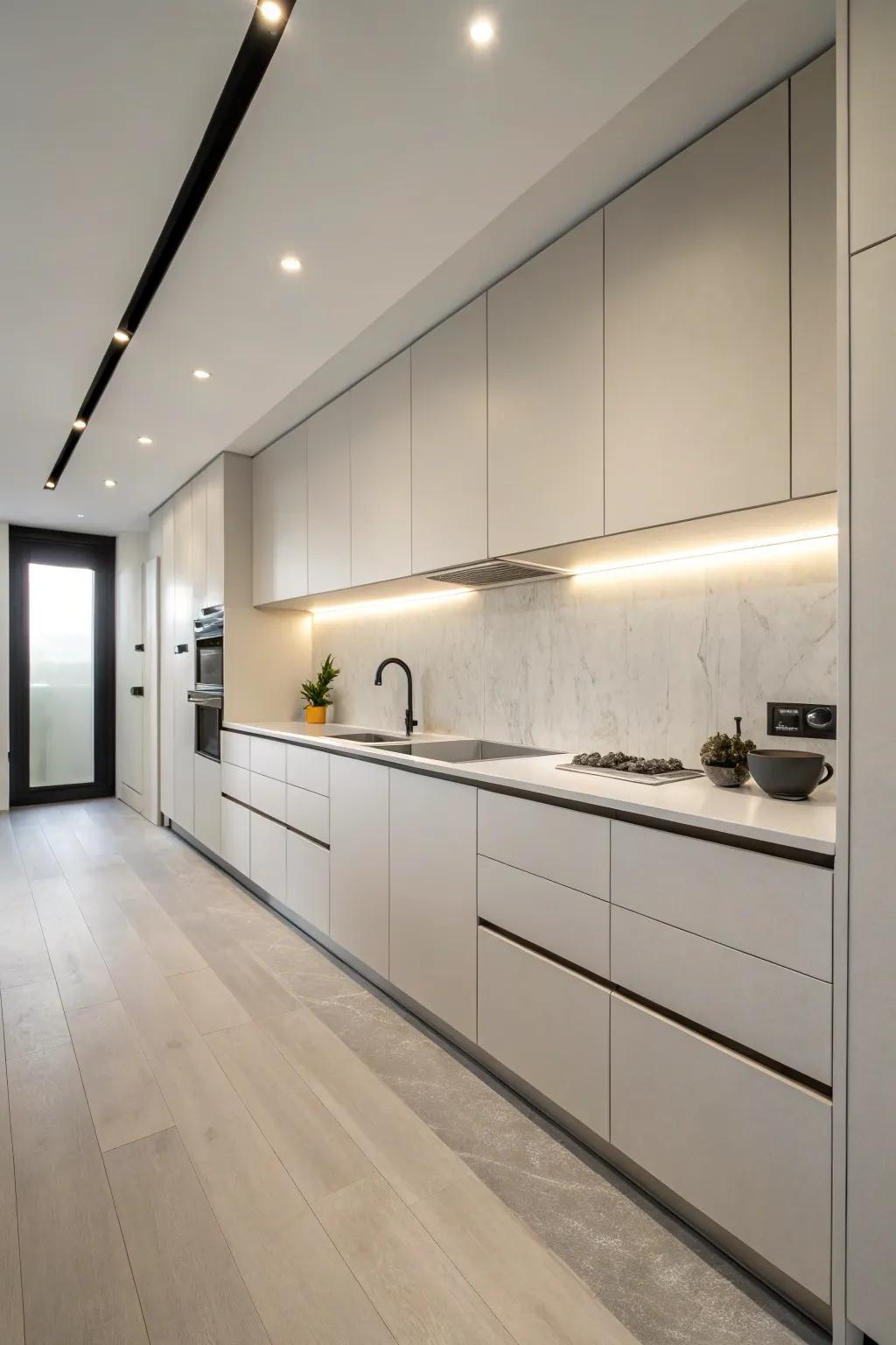 Minimalist cabinets offer a streamlined and modern look for a clutter-free kitchen.