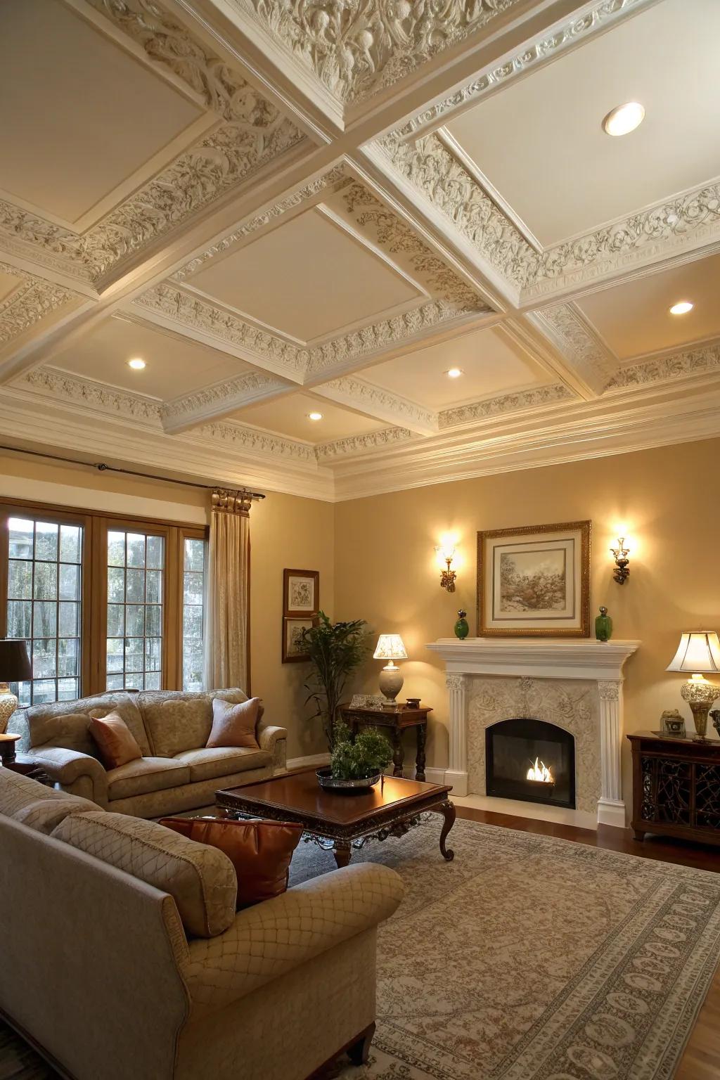 High floor edges and ceiling edgings creating a unified appearance.