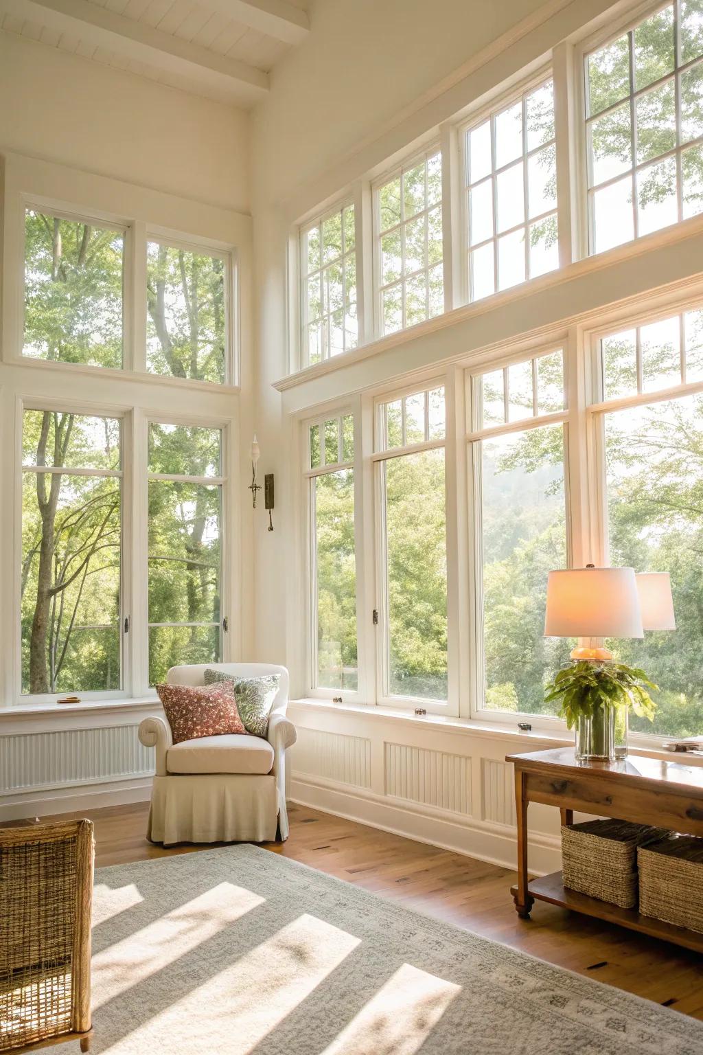 Natural light creates a bright and airy setting.