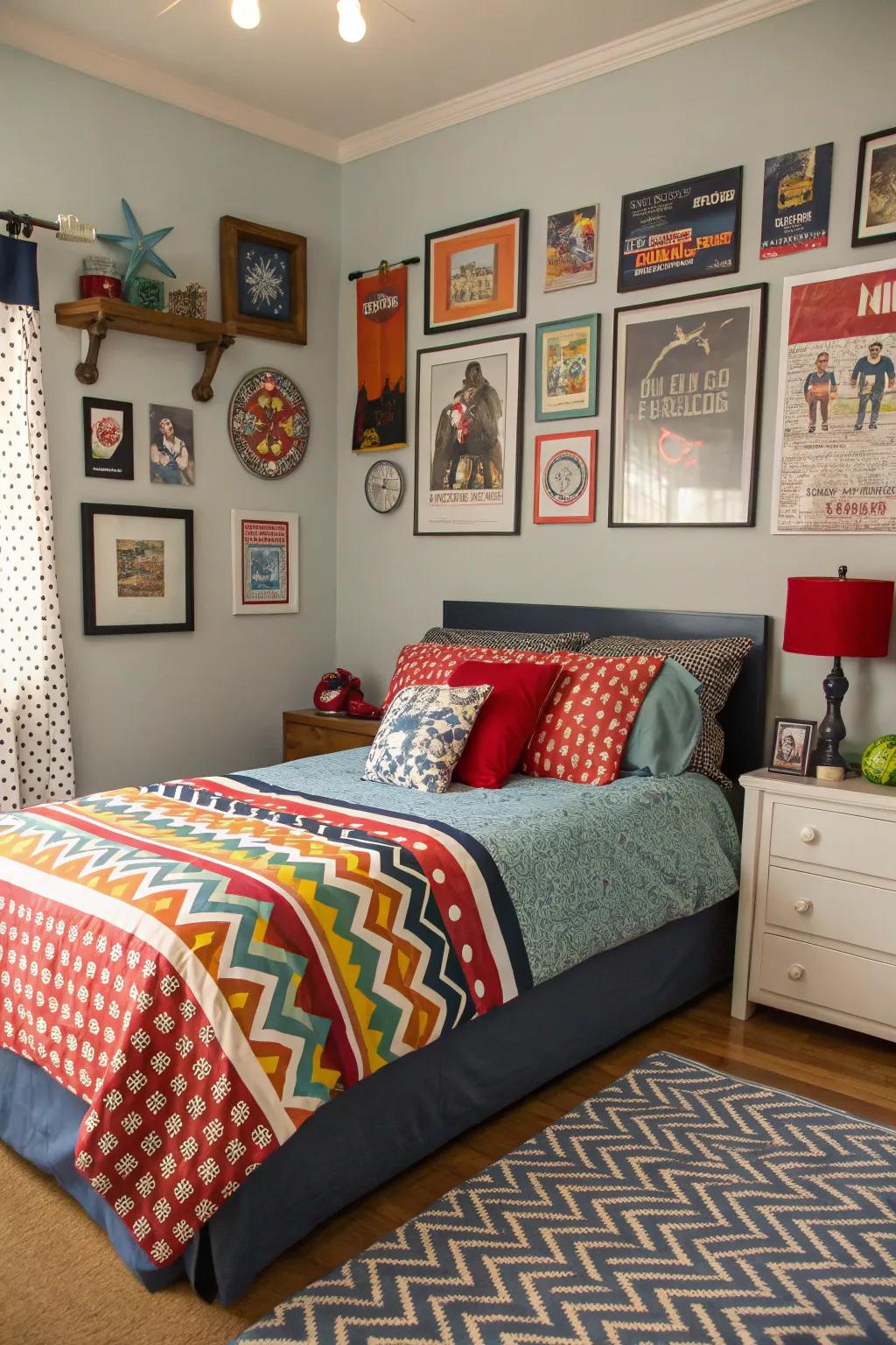 Modern bedding enhancing bedroom style.