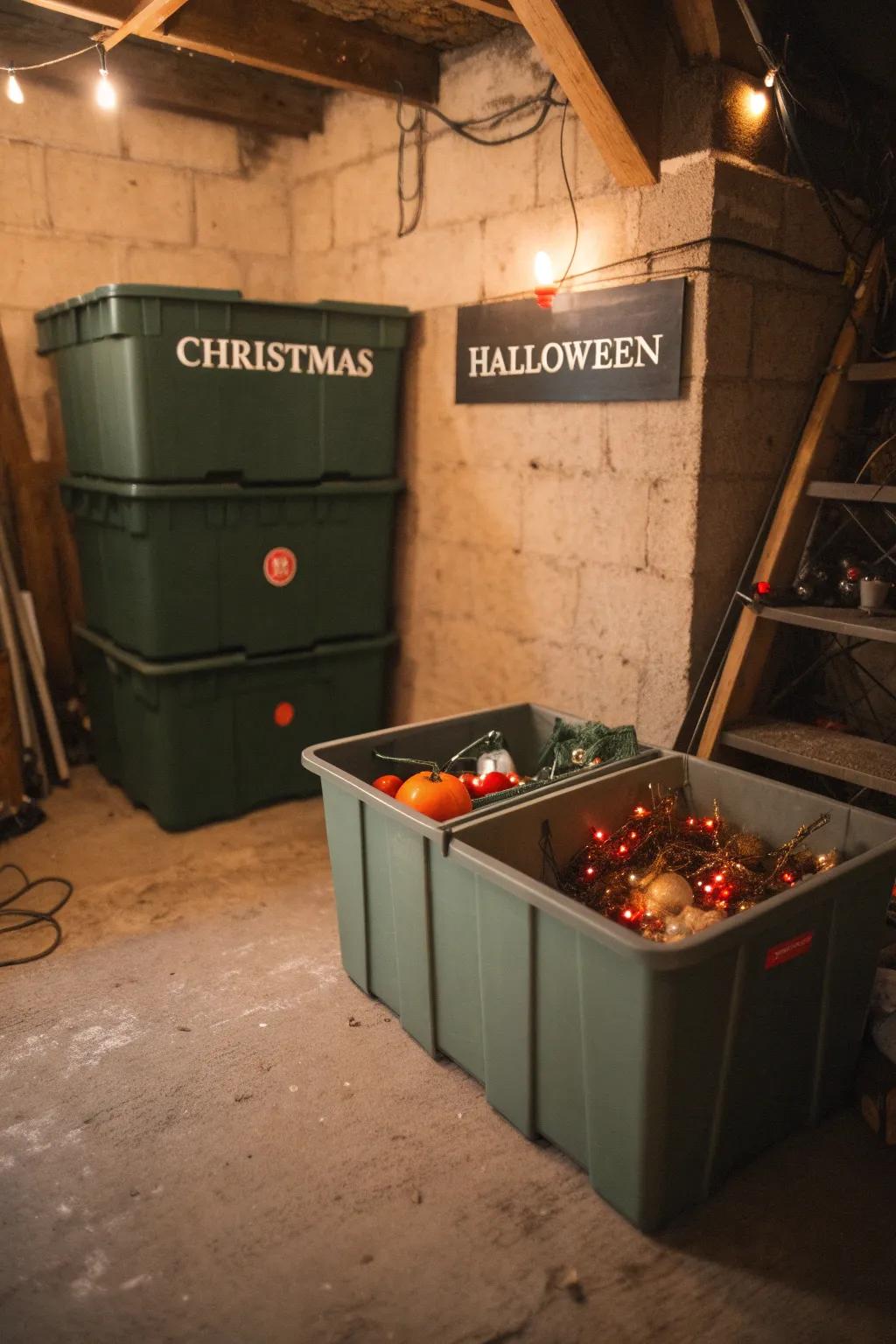 Seasonal items find a perfect home under the house.