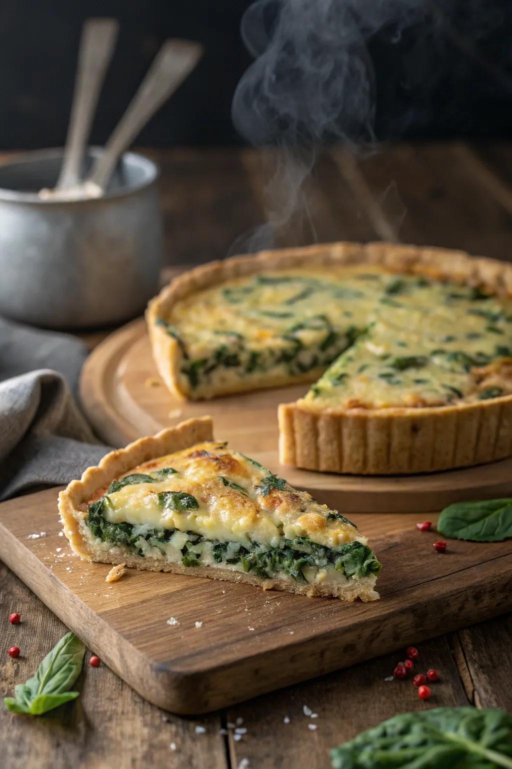 A flavorful spinach and cheese pastry, ideal for brunch.