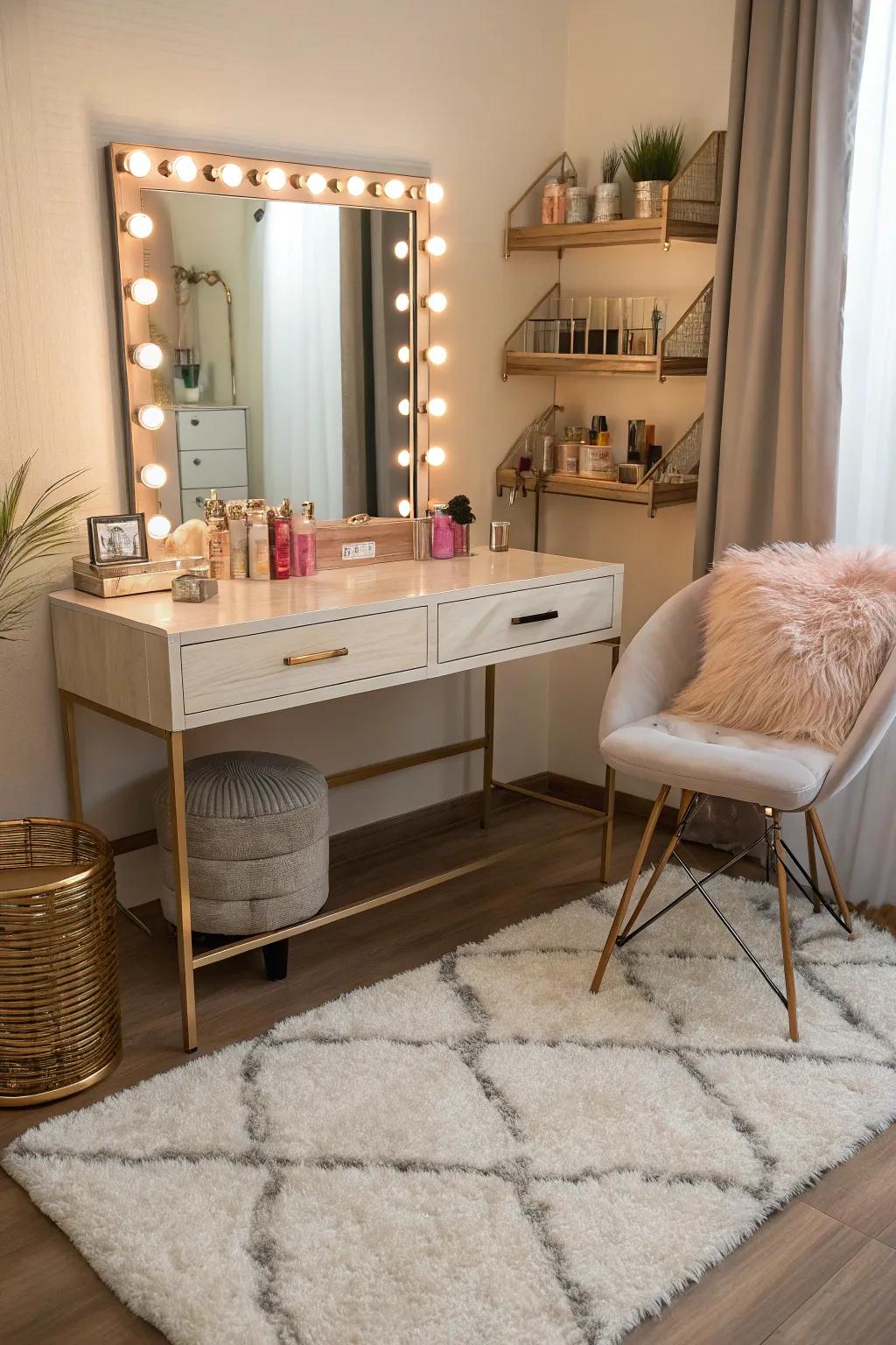 Textures provide depth and comfort to your vanity.