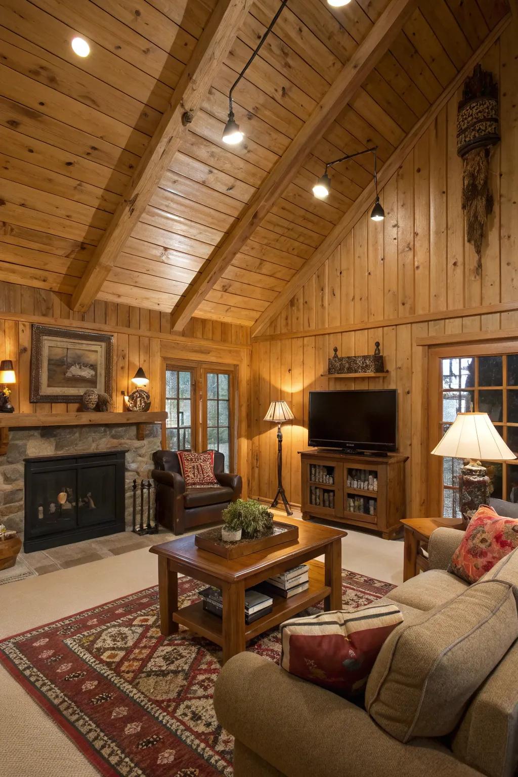 Wooden planks contribute genuine charm and warmth.