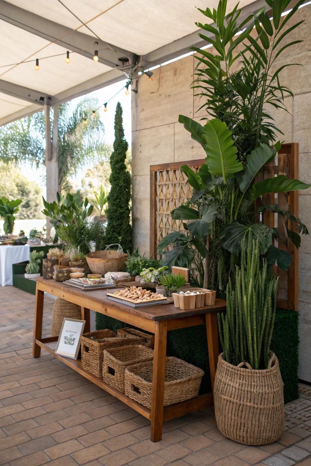 Bring the outdoors in with natural accents that refresh and rejuvenate your vendor space.