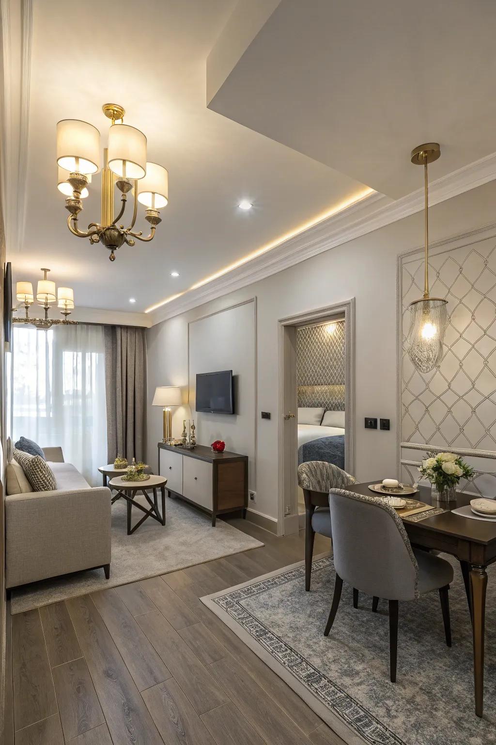Use attached fixtures to brighten your space and add style.