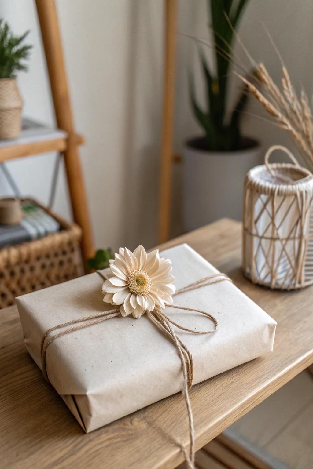 Take your gift wrapping up a level with the ageless appeal of flattened flower features.