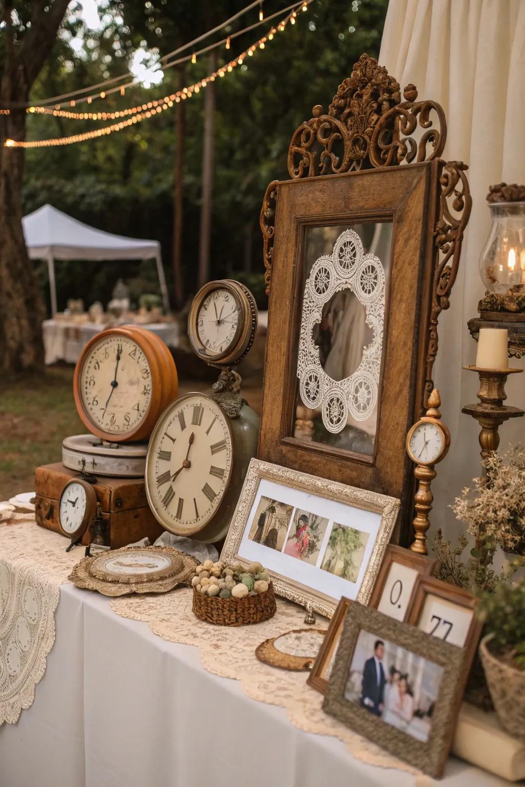 Retro display elements add genuineness and charm to the party setting.