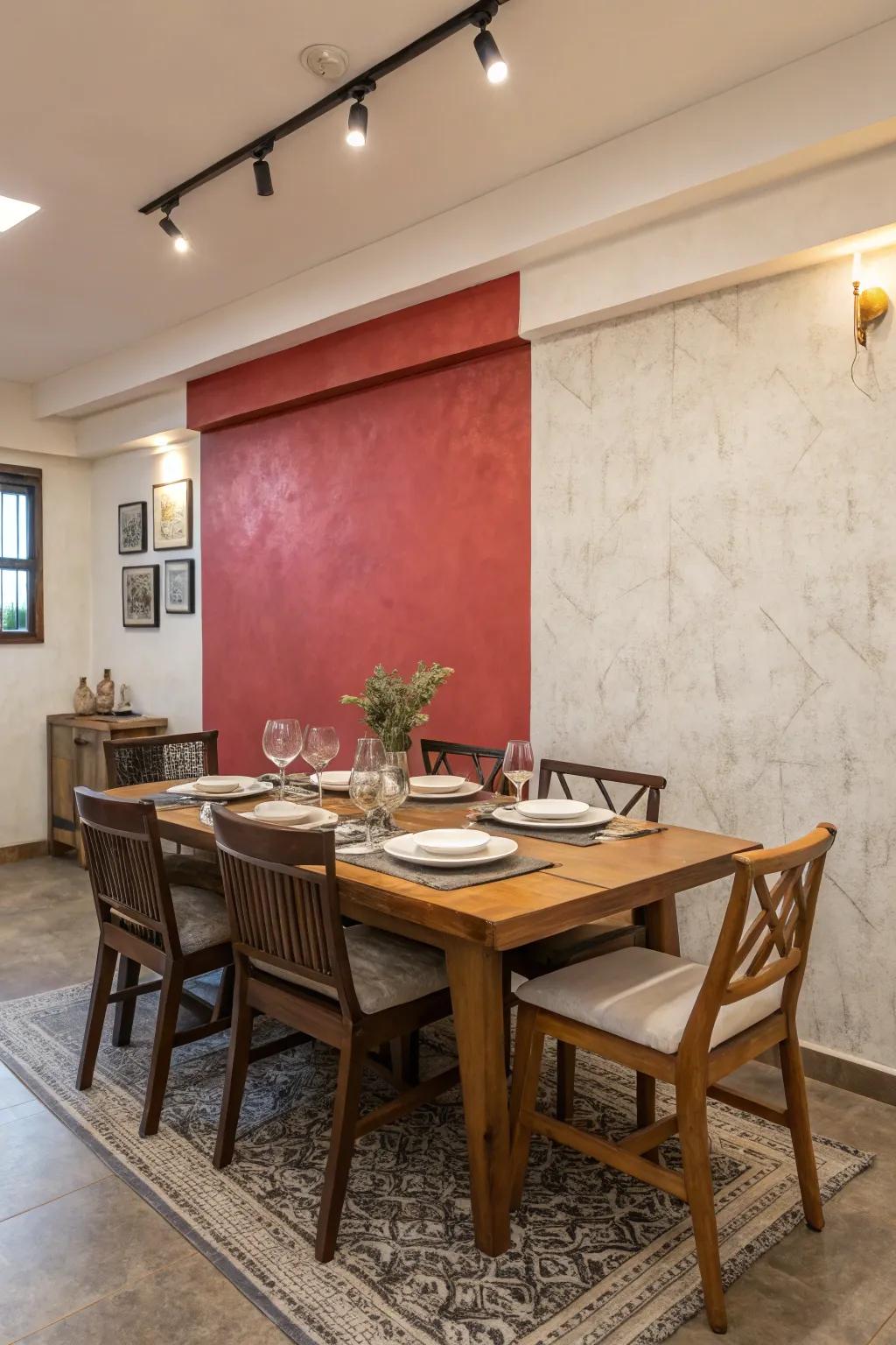 Partially painted walls provide a modern spin on traditional d&eacute;cor.