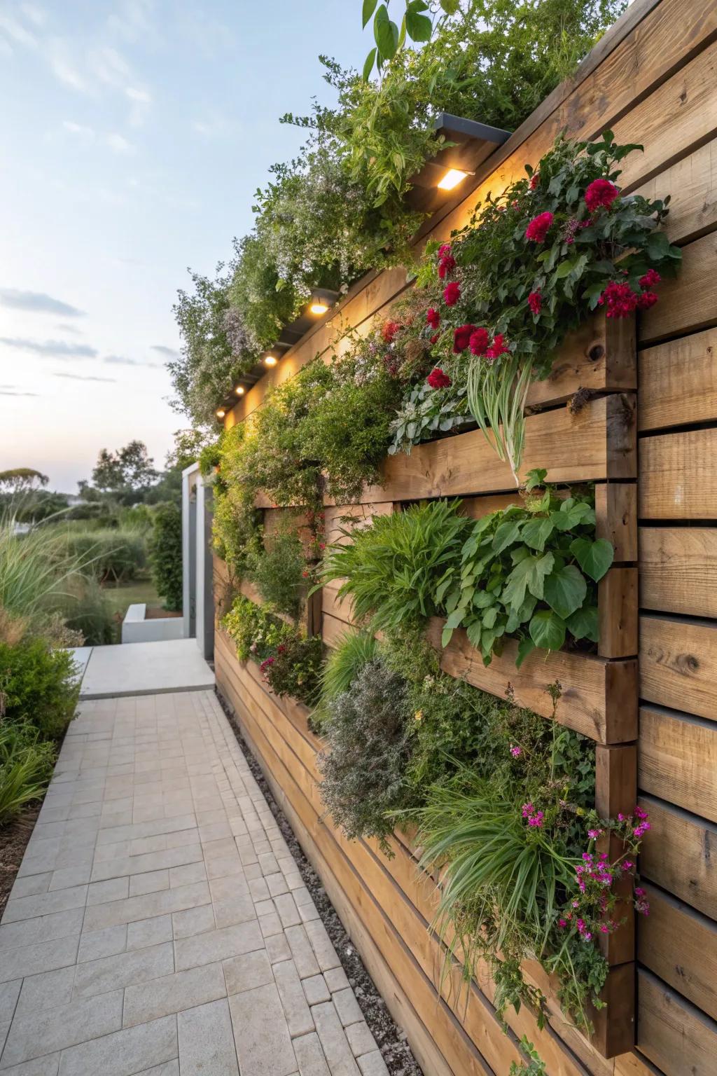 Pair wood and greenery for a revitalizing look.