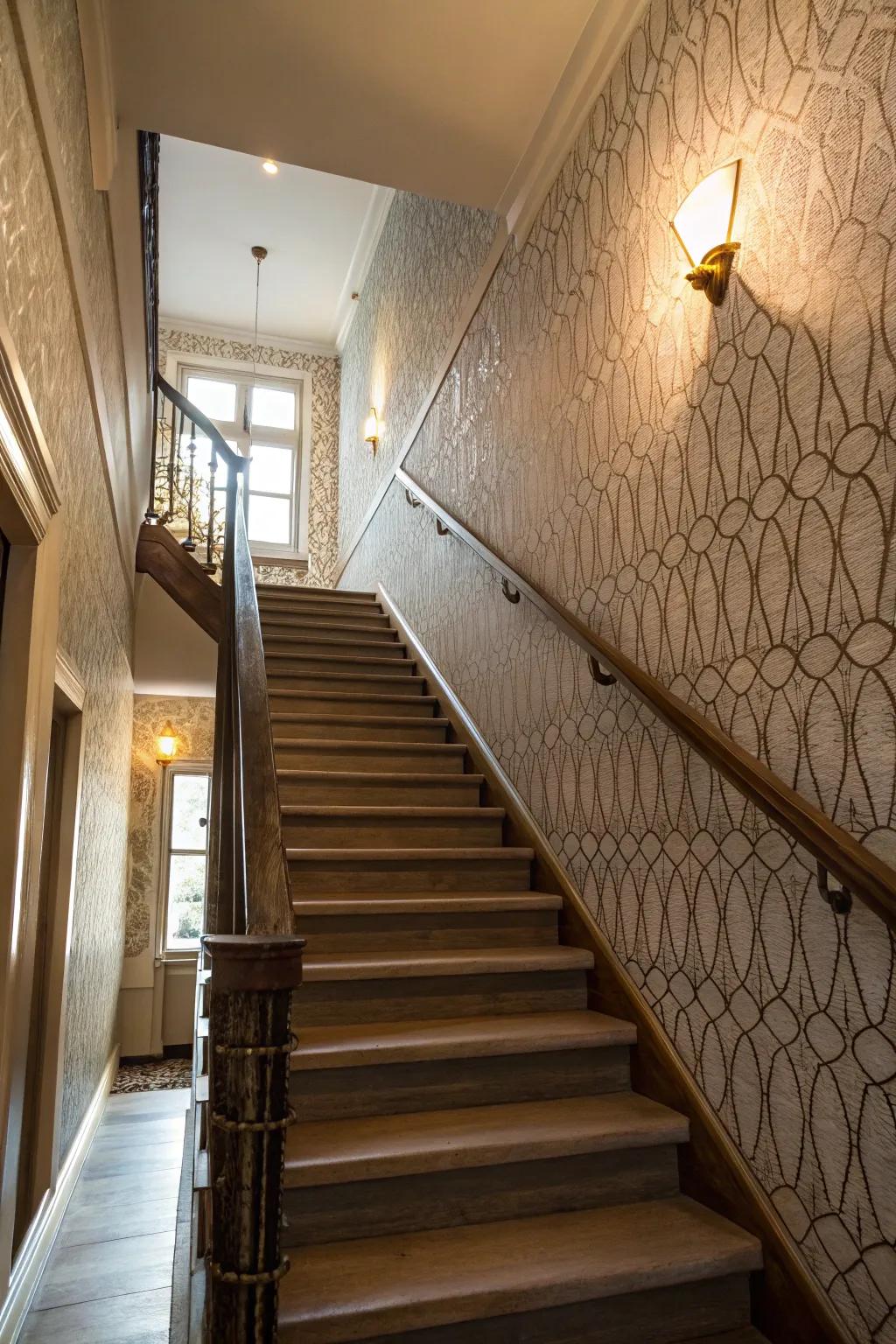 Textured wallpapers incorporate appealing dimensions.