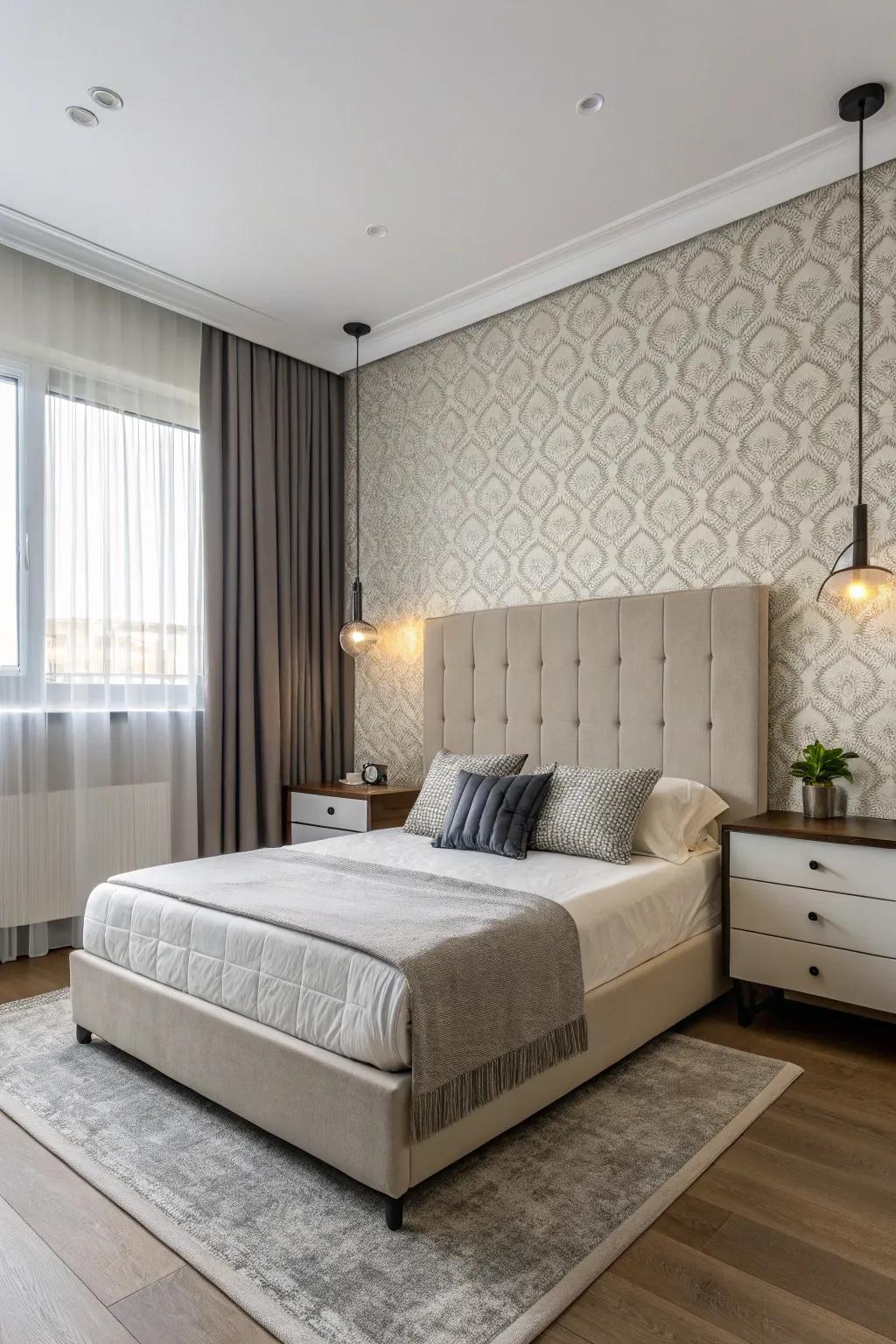 Simple designs improve an uncluttered and modern bedroom look.