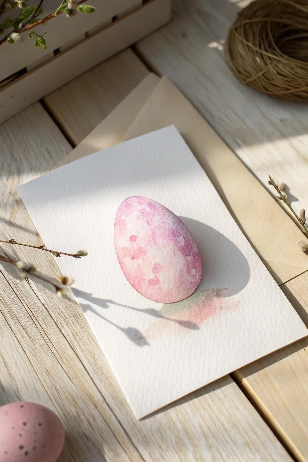 Embrace the sophistication of simplicity using a minimalist watercolor Easter card. #MinimalistMagic #EasterArt