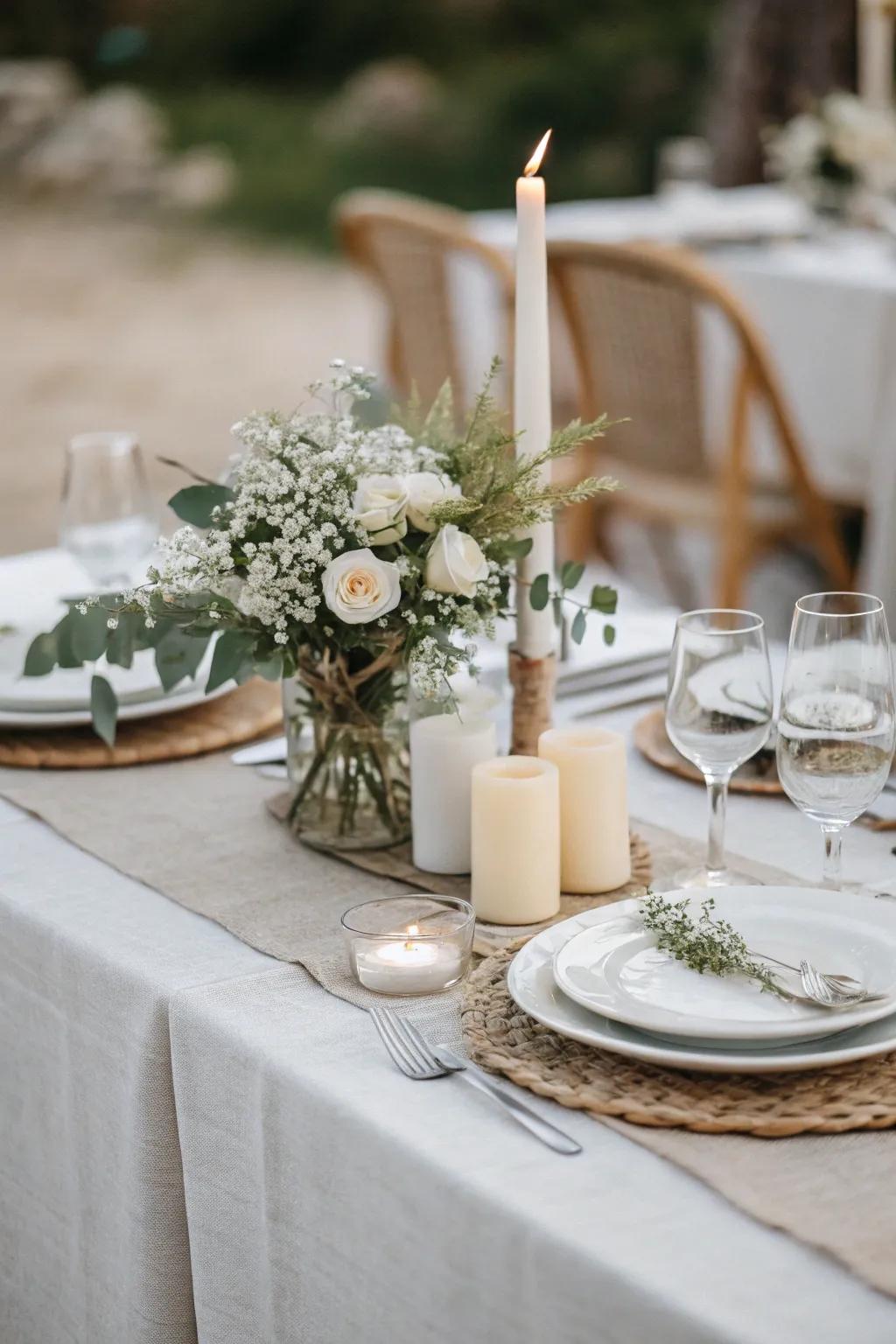 A minimalist centerpiece that highlights elegance through simplicity.