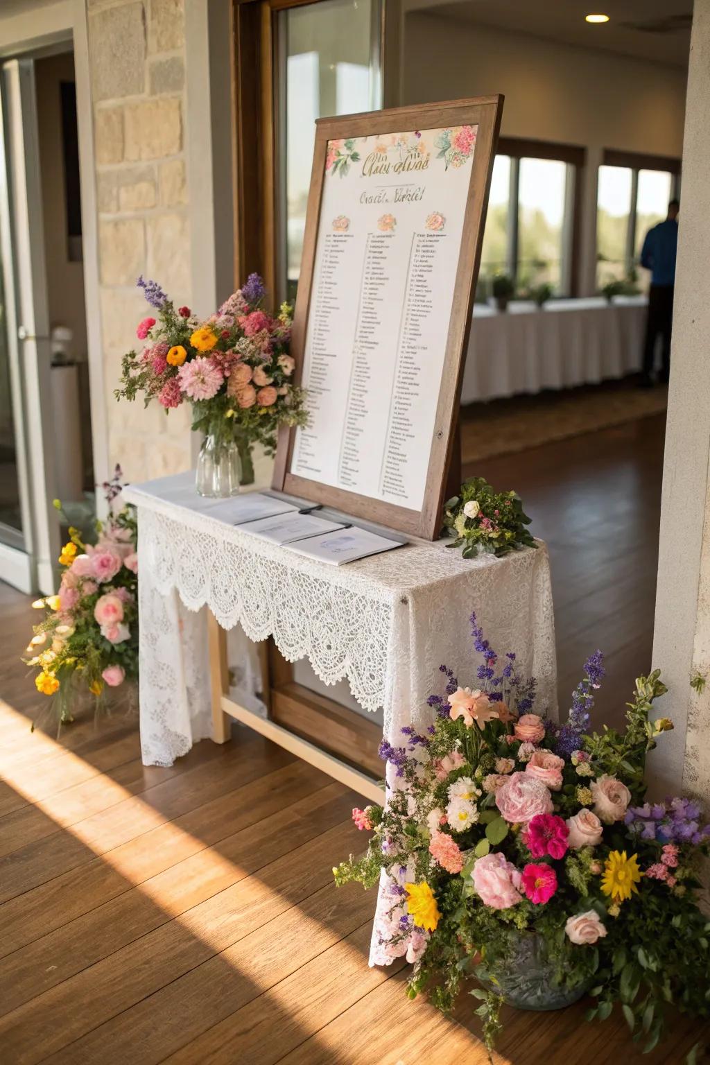 Floral accents on seating arrangements add a touch of nature and elegance.