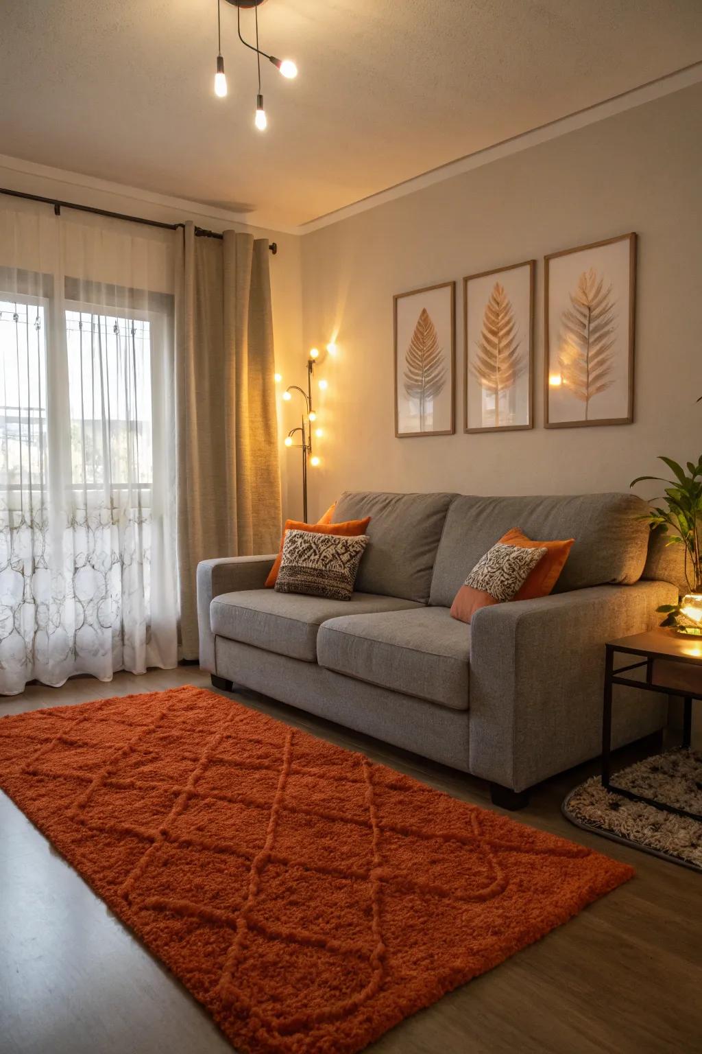 Russet rugs add warmth and vibrancy to your living space.