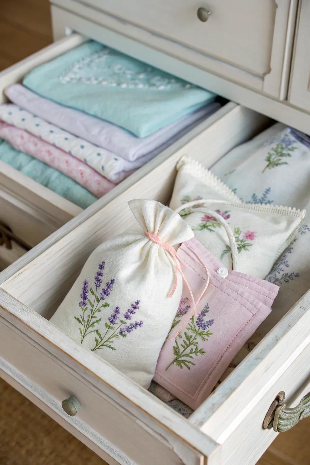 Fragrant pouches for a hint of fragrance and freshness.