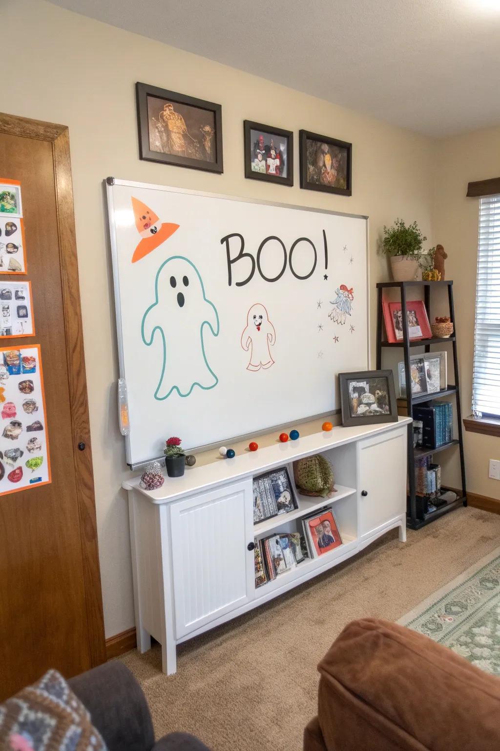 Add humor to your decor with playful ghost drawings.