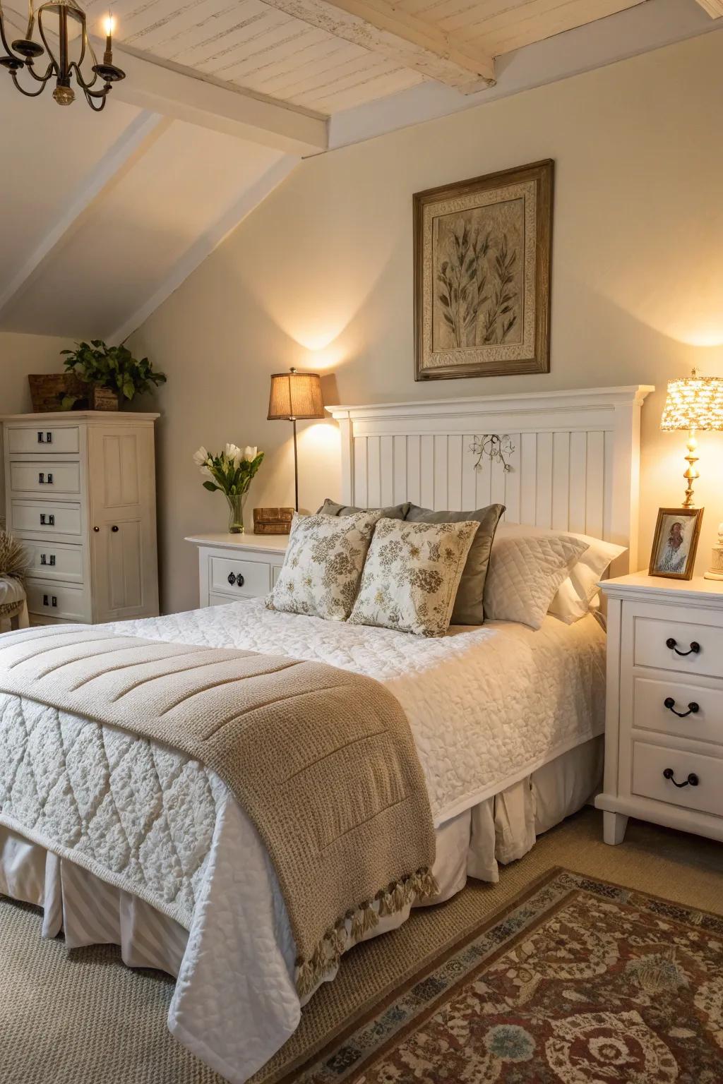 Layers of comfort turn the bedroom into an escape.