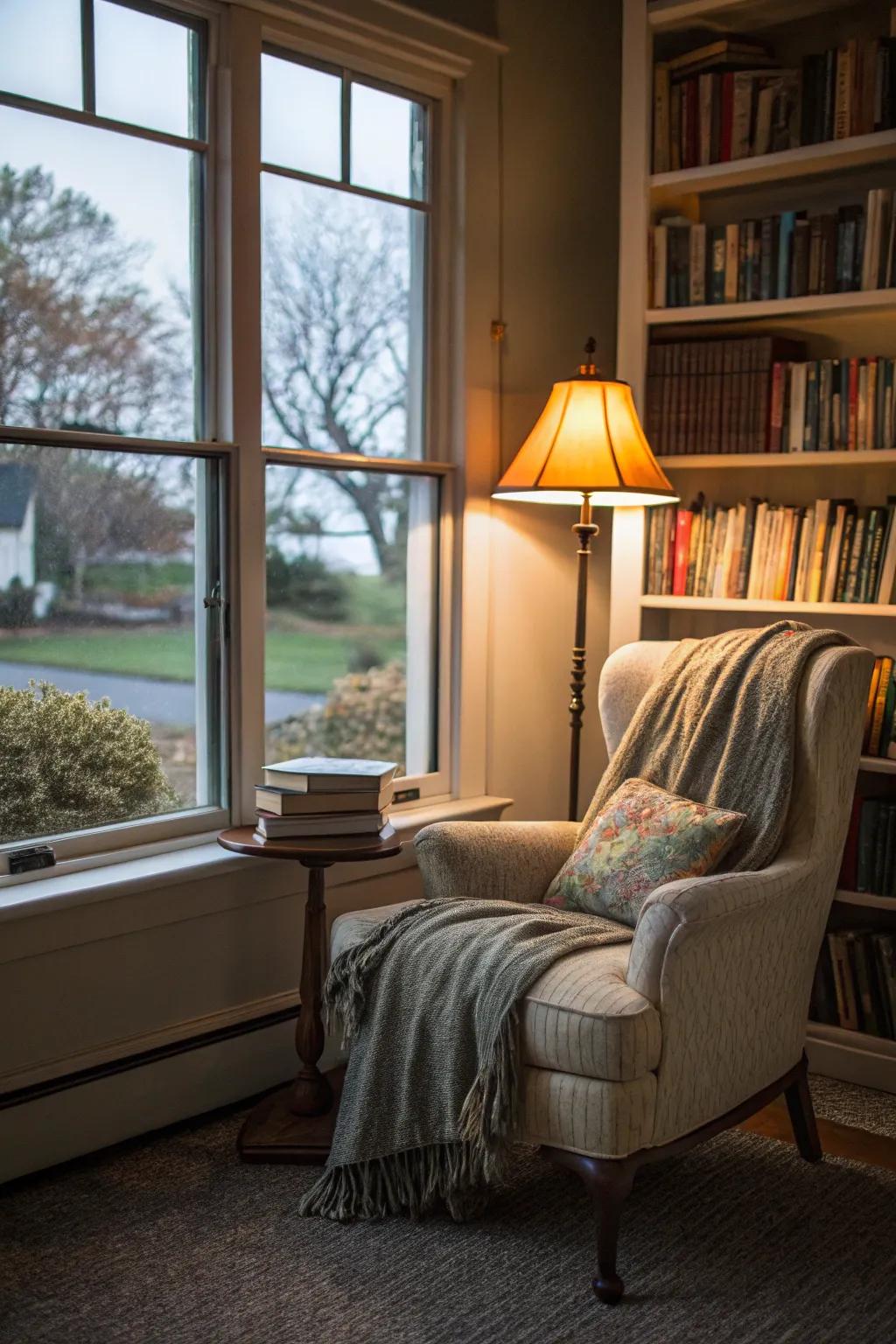 Design a relaxing space perfect for unwinding and reading.