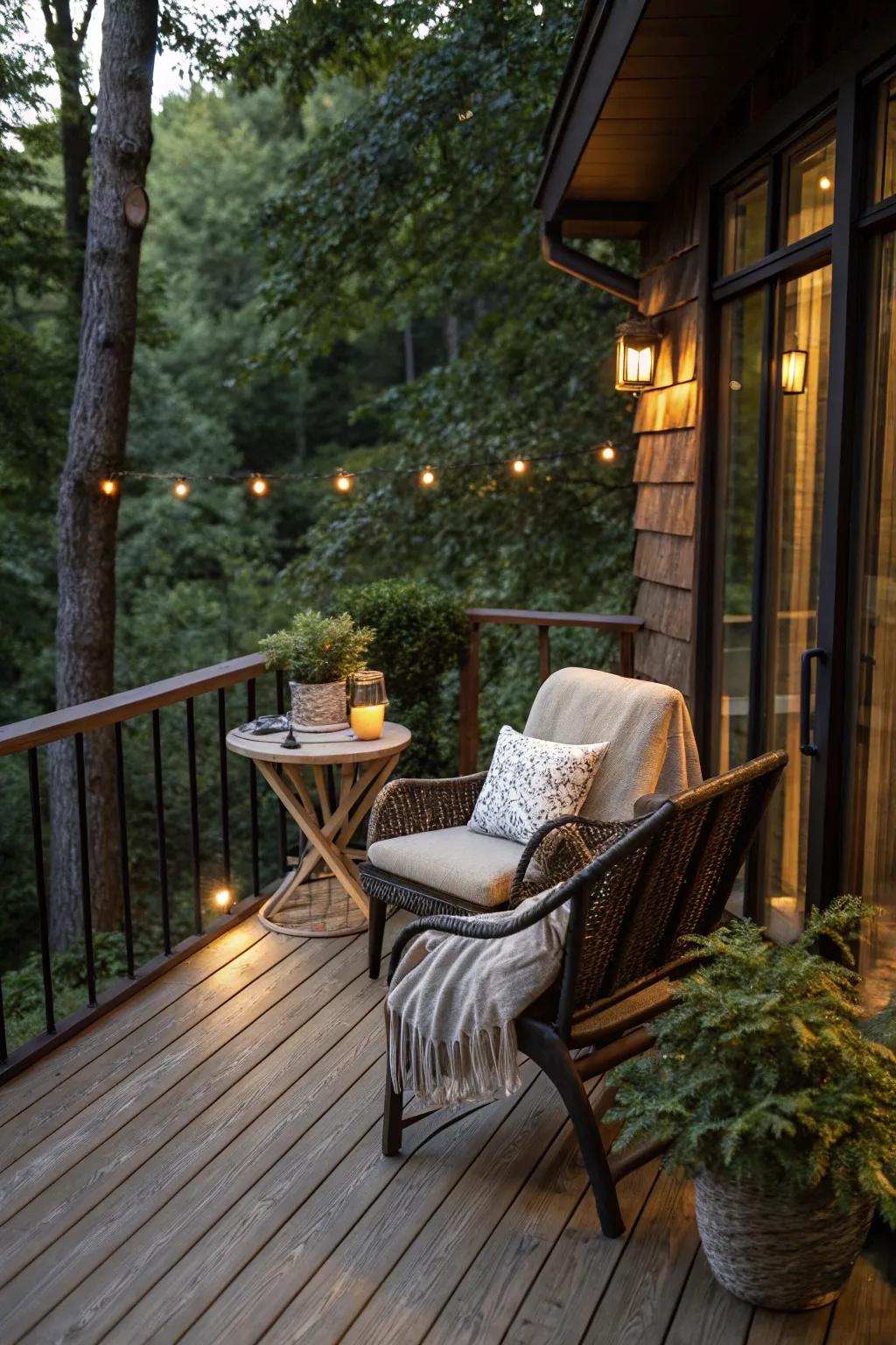 Comfortable corners on your deck provide a perfect personal hideaway.