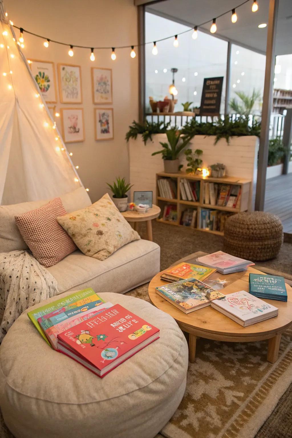 A storytelling time invites children to dive into their favorite tales.
