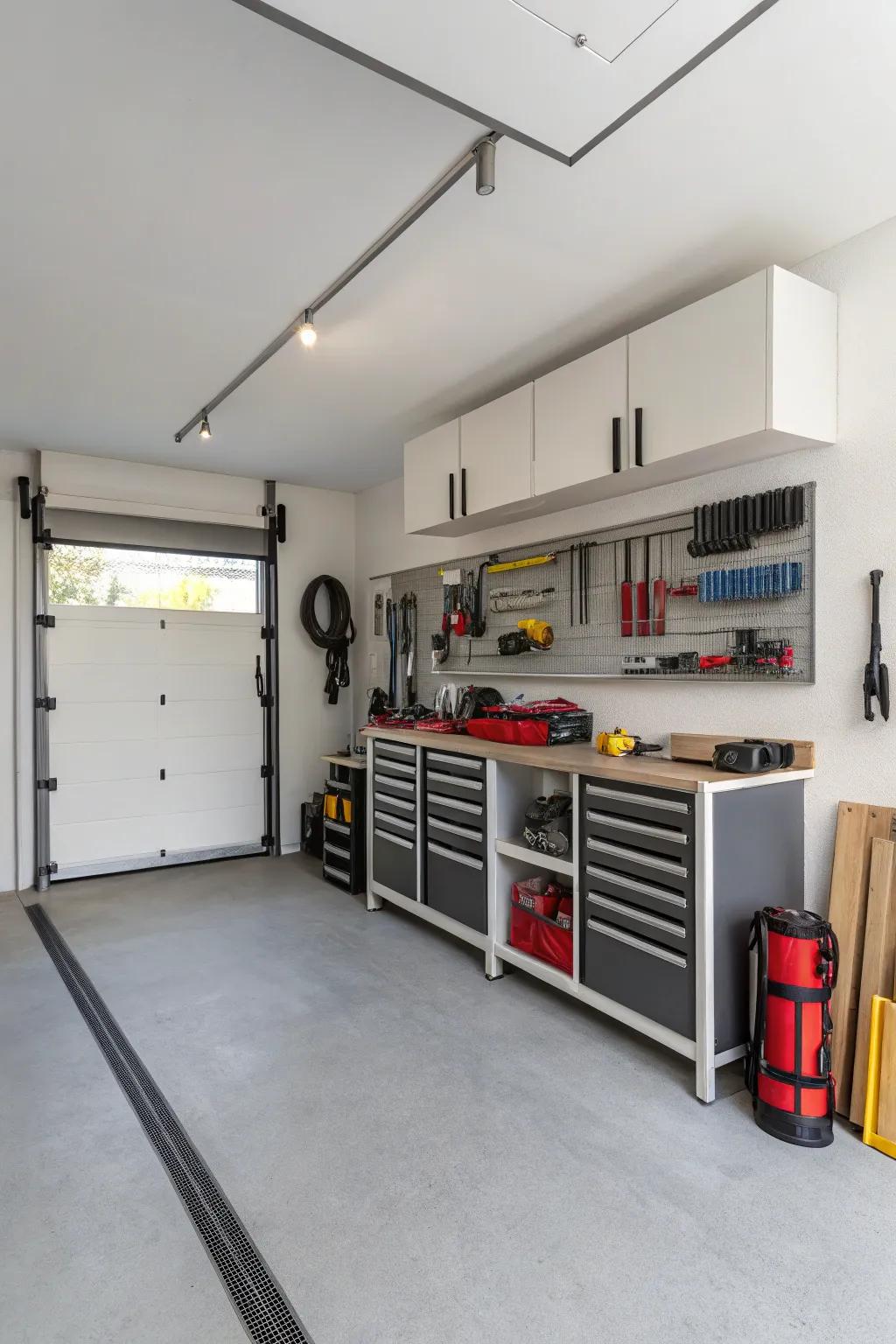 Minimalist design keeps your garage sleek and clutter-free.