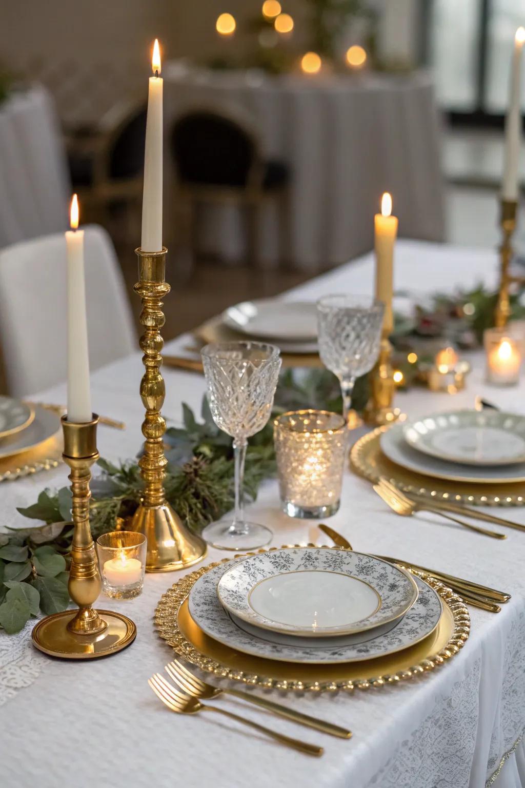Craft a fancy dining experience using elegant table settings.