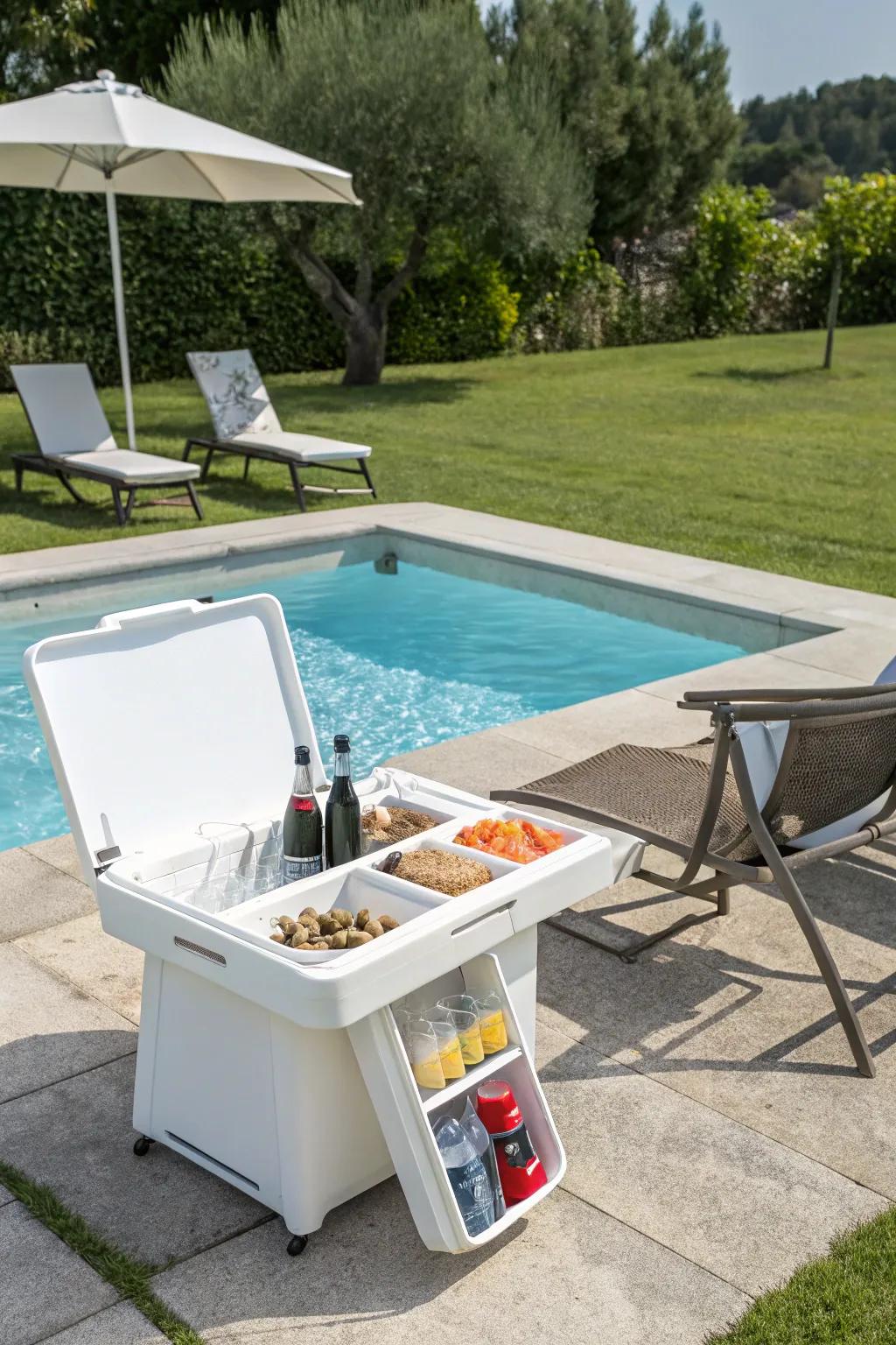 A retractable bar table is ideal for space management.
