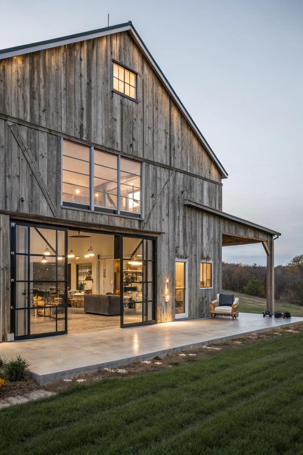 Refined meets rustic in barndominiums.