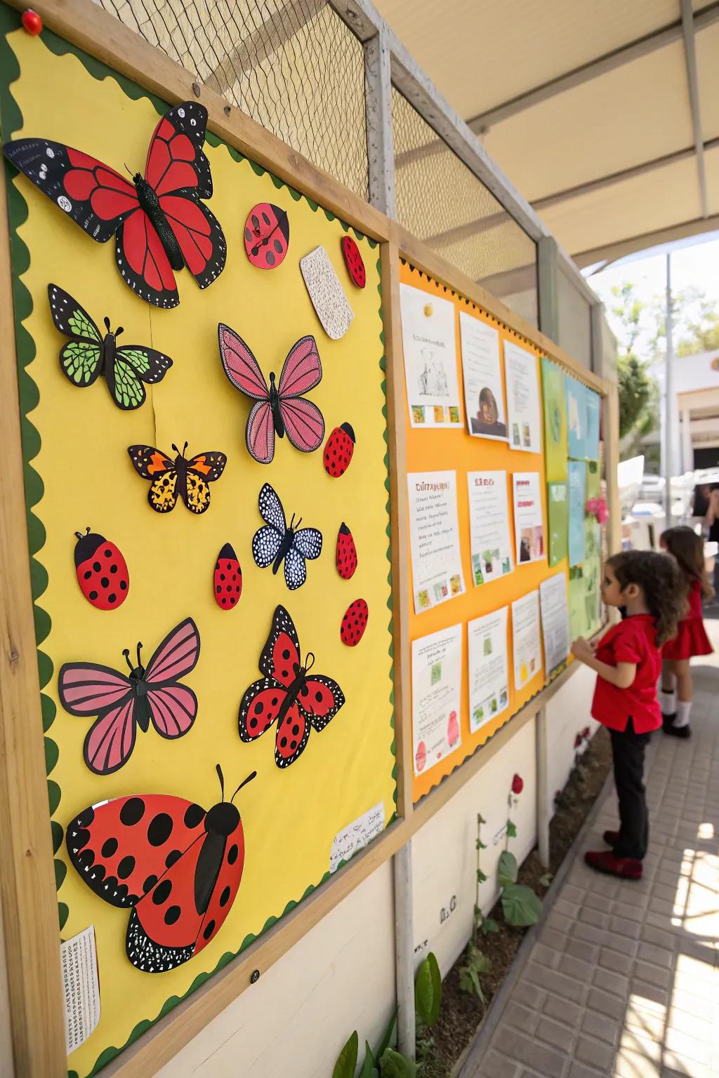A lively insect-inspired board displaying dynamic bugs.
