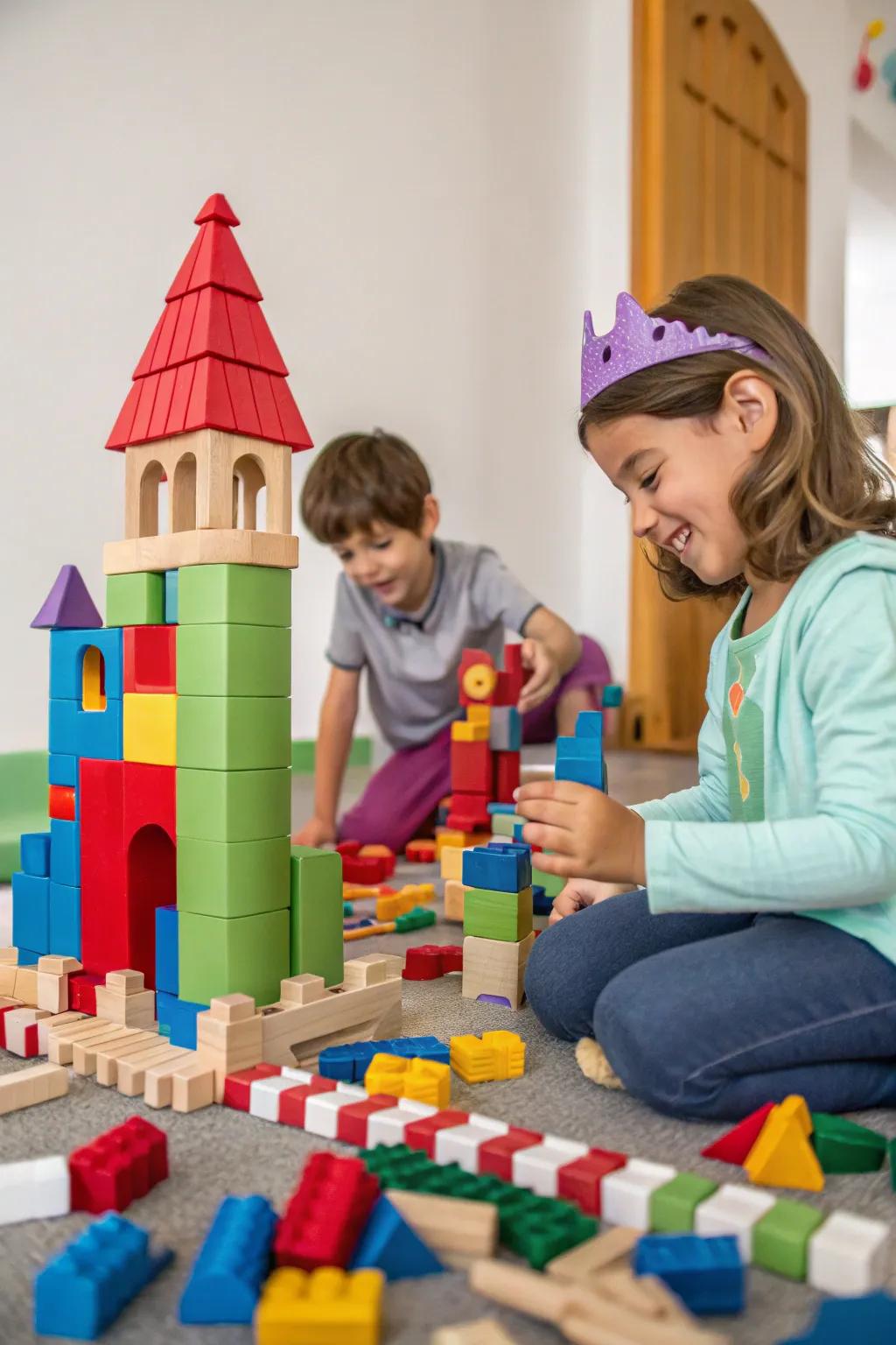 Blocks serving as a stage for storytelling.