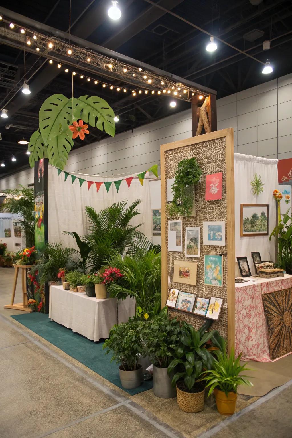 Decorative accents add warmth and personality to the art display area, enhancing its appeal.