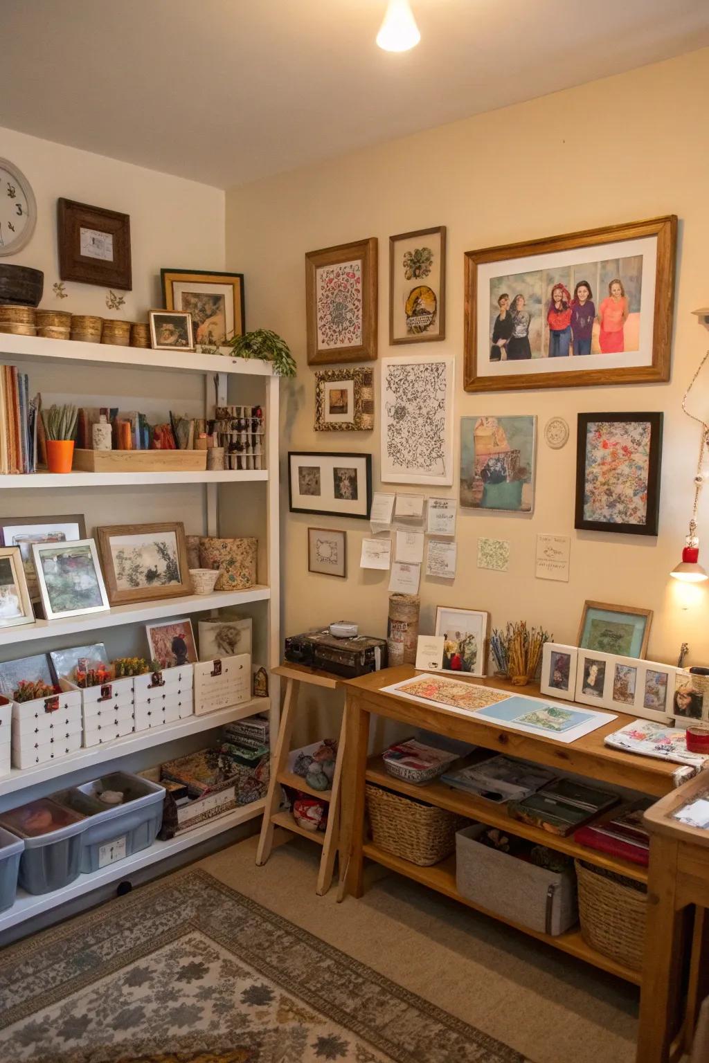 Individual accents make your art space especially yours.