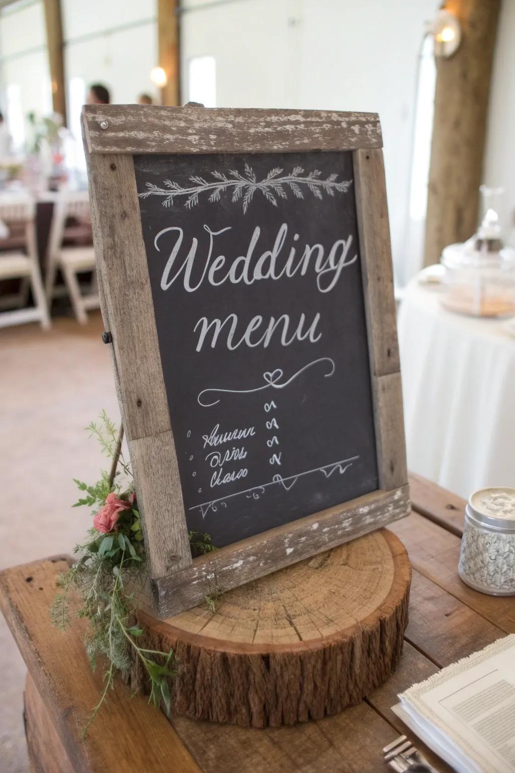 Board messages add a customizable and cute touch to weddings.