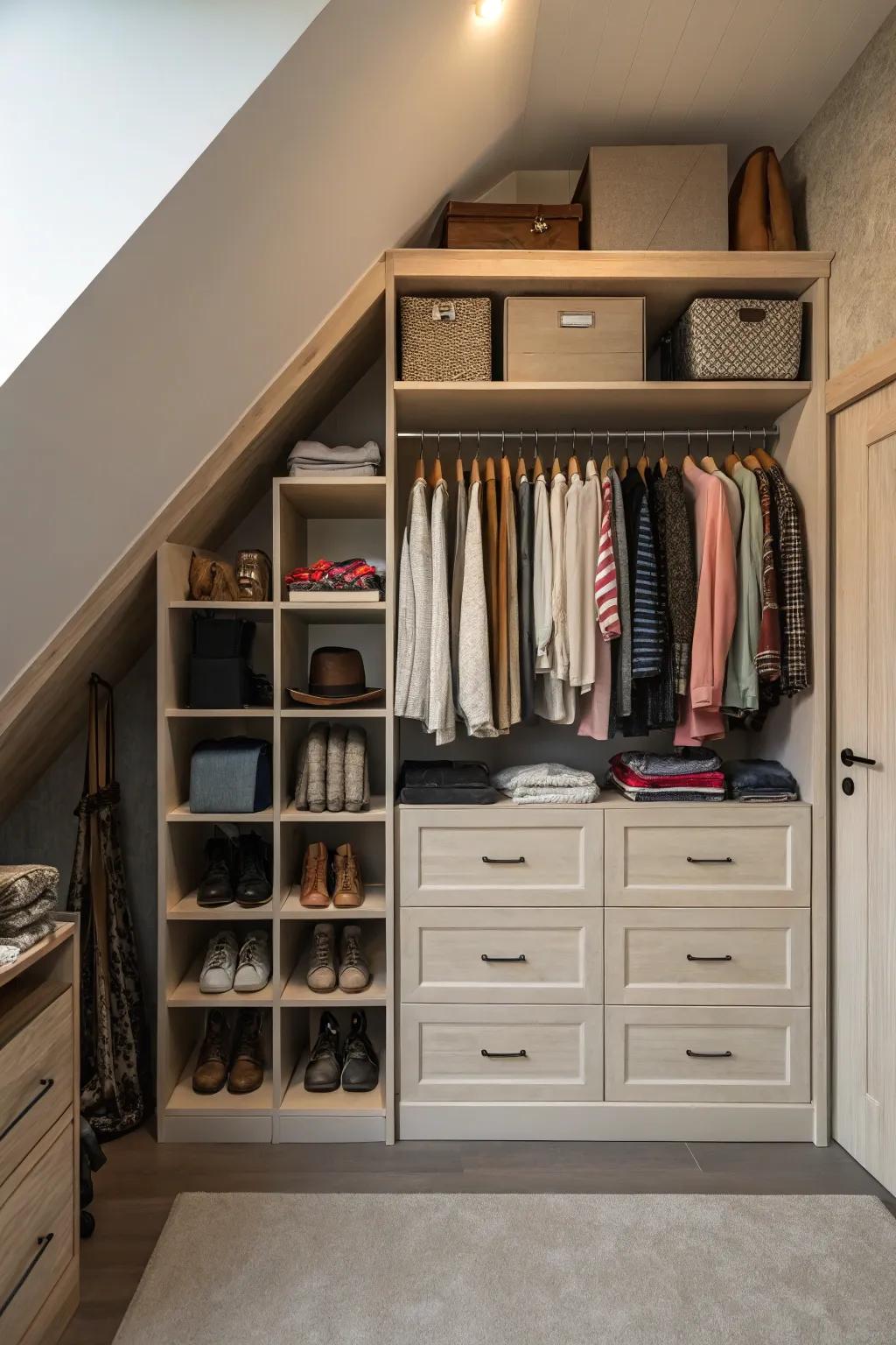 Balance display and privacy with varied storage options.