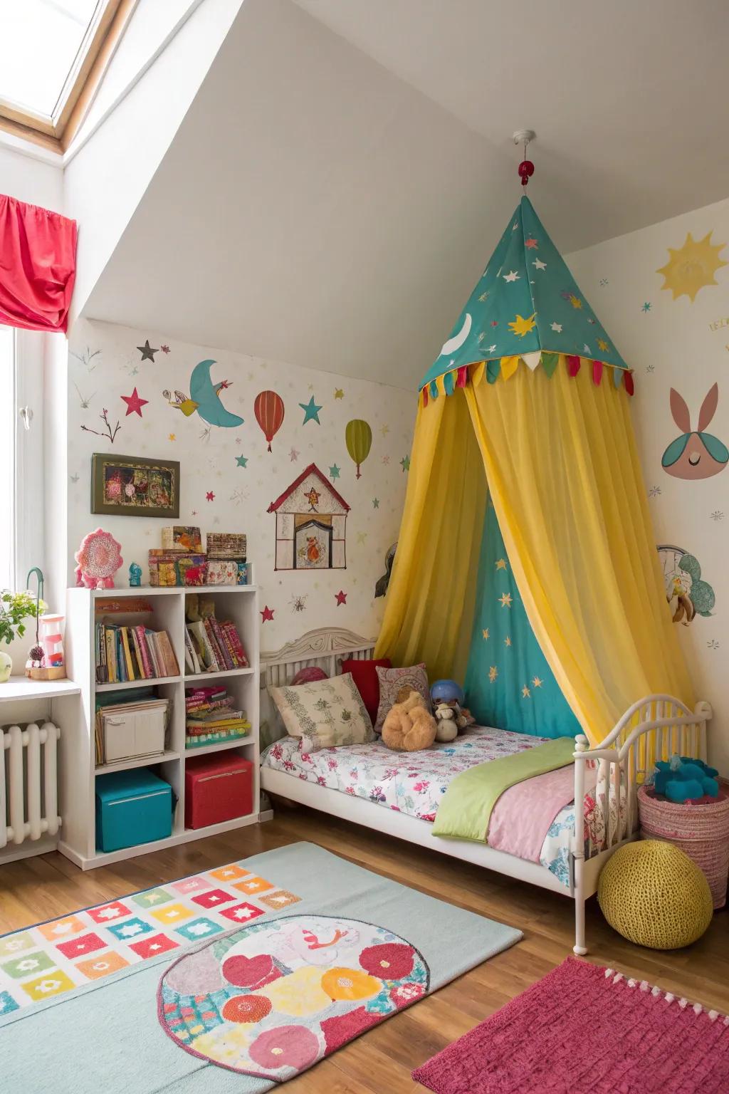Design an inspiring and enjoyable space for your children in the attic.
