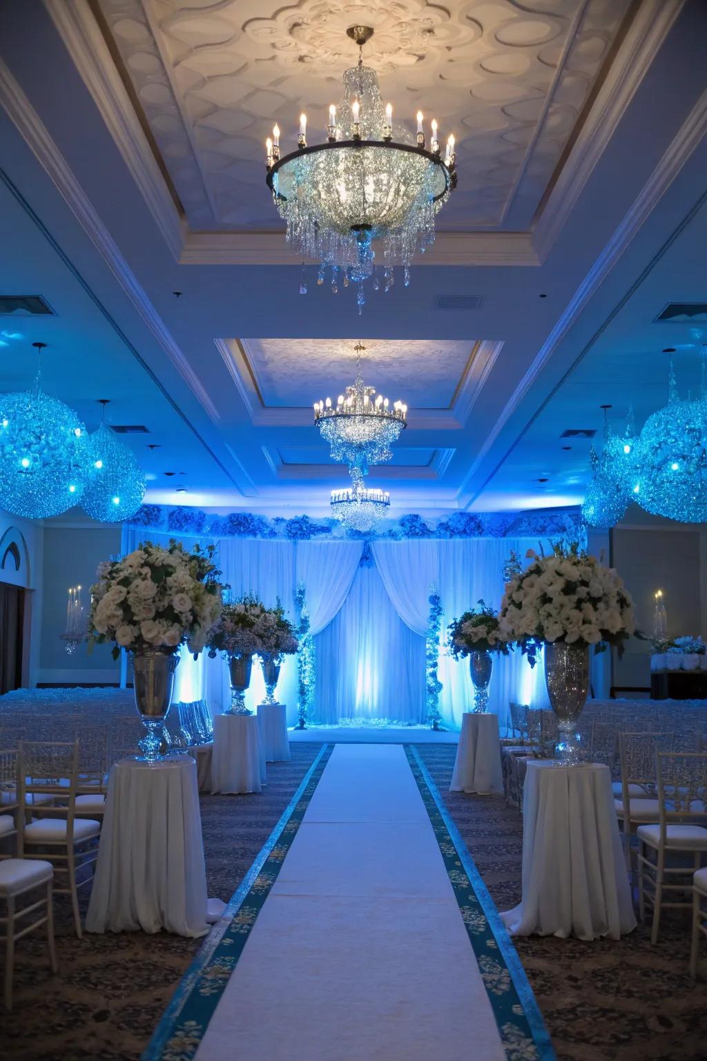 Light azure illumination transforms your venue into a magical setting.