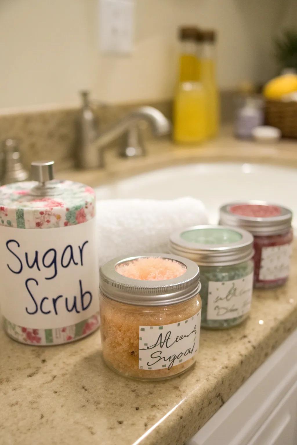 DIY granulated sweetener rubs are a pampering present your attendees will adore.