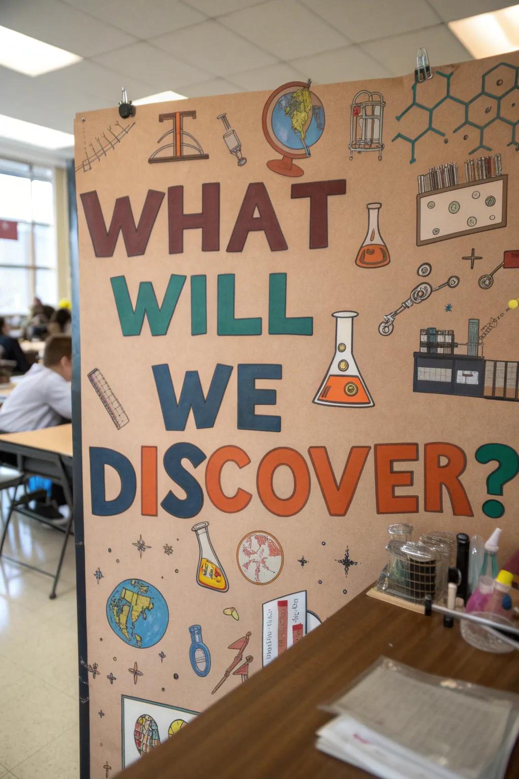Ignite curiosity and investigation with a science-themed bulletin board.
