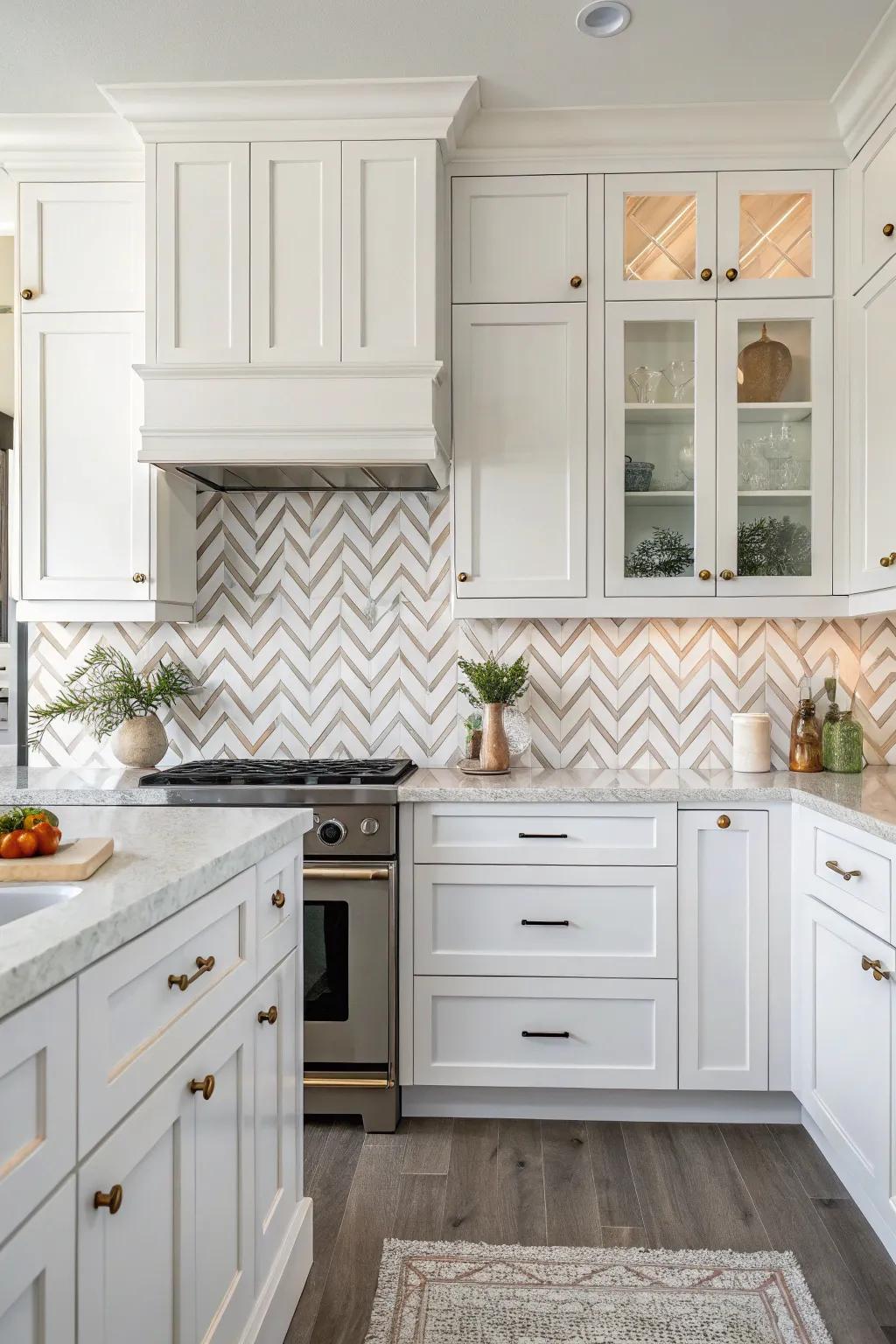 Chevron layouts add energetic motion.