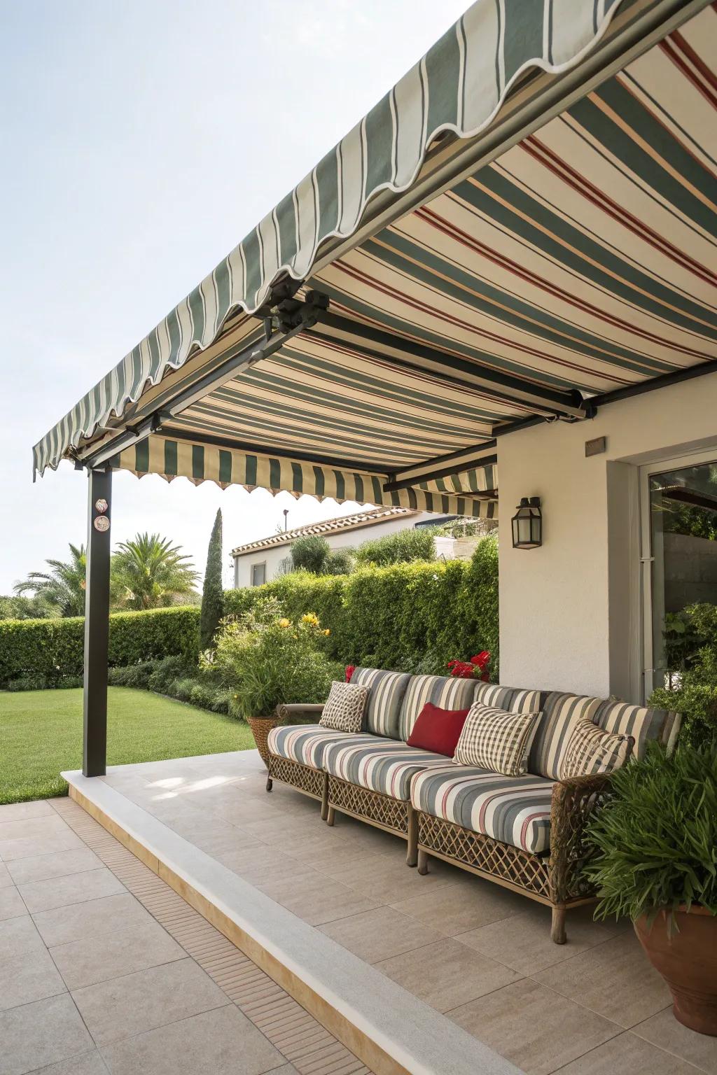 Communicate your style with patterned awnings.